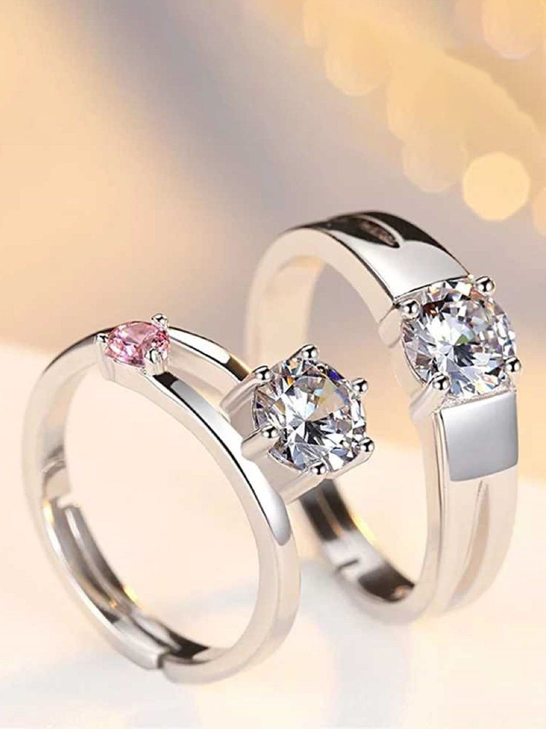 Ringzinnie Set Of 2 Stone-Studded Adjustable Finger Rings-picture-24