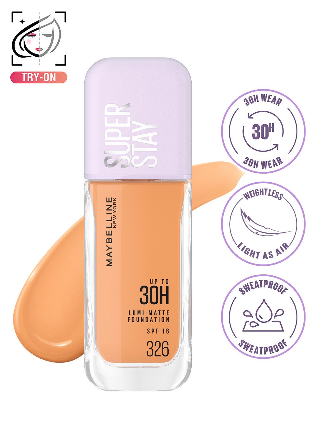Maybelline New York Super Stay Lumi Matte Lightweight Liquid Foundation 35g - Shade 326-picture-35
