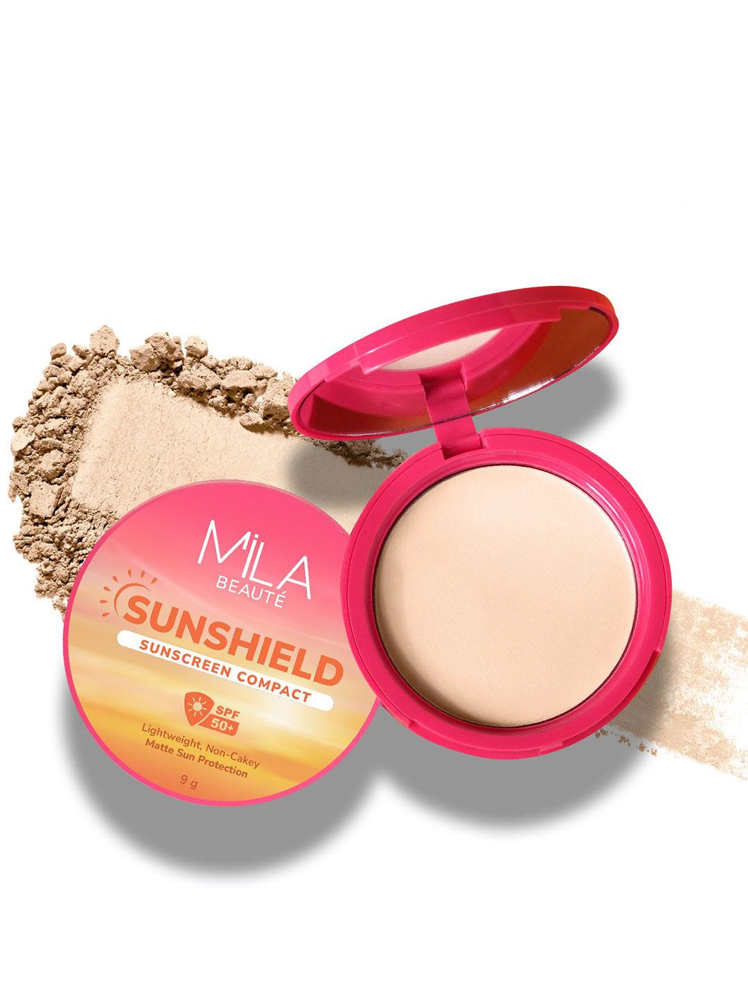MILA BEAUTE Sun Shield Sunscreen Compact Powder With SPF 50 PA+++- 9 g Nude 02-picture-15