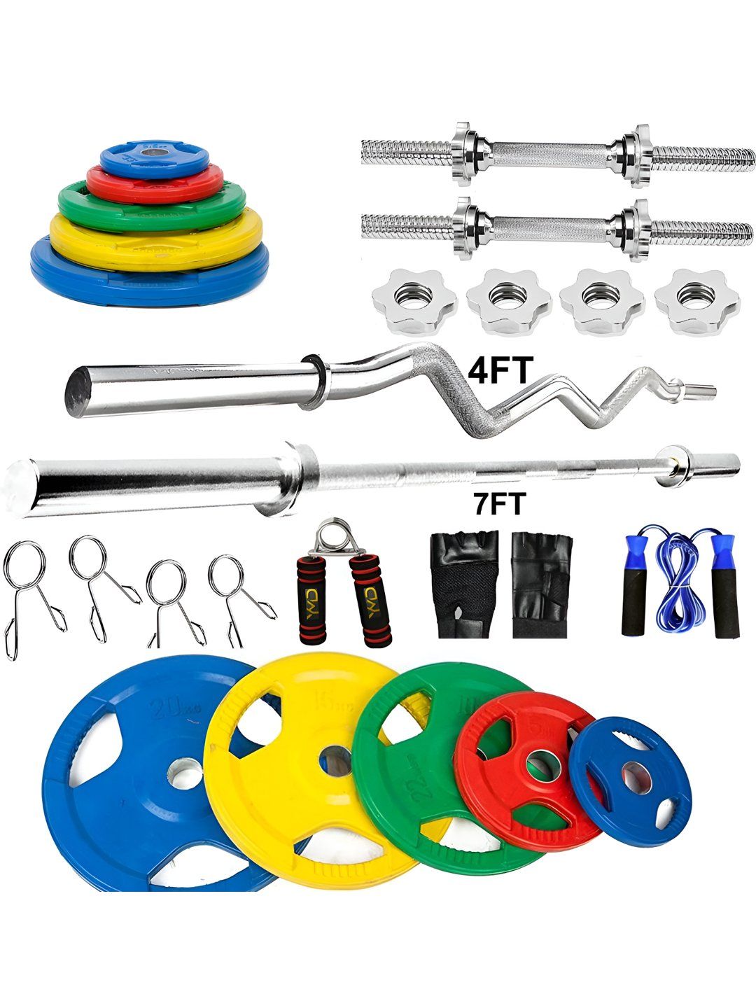 YMD Set Of 26 Rods & Plates Home Gym Combo-image-29