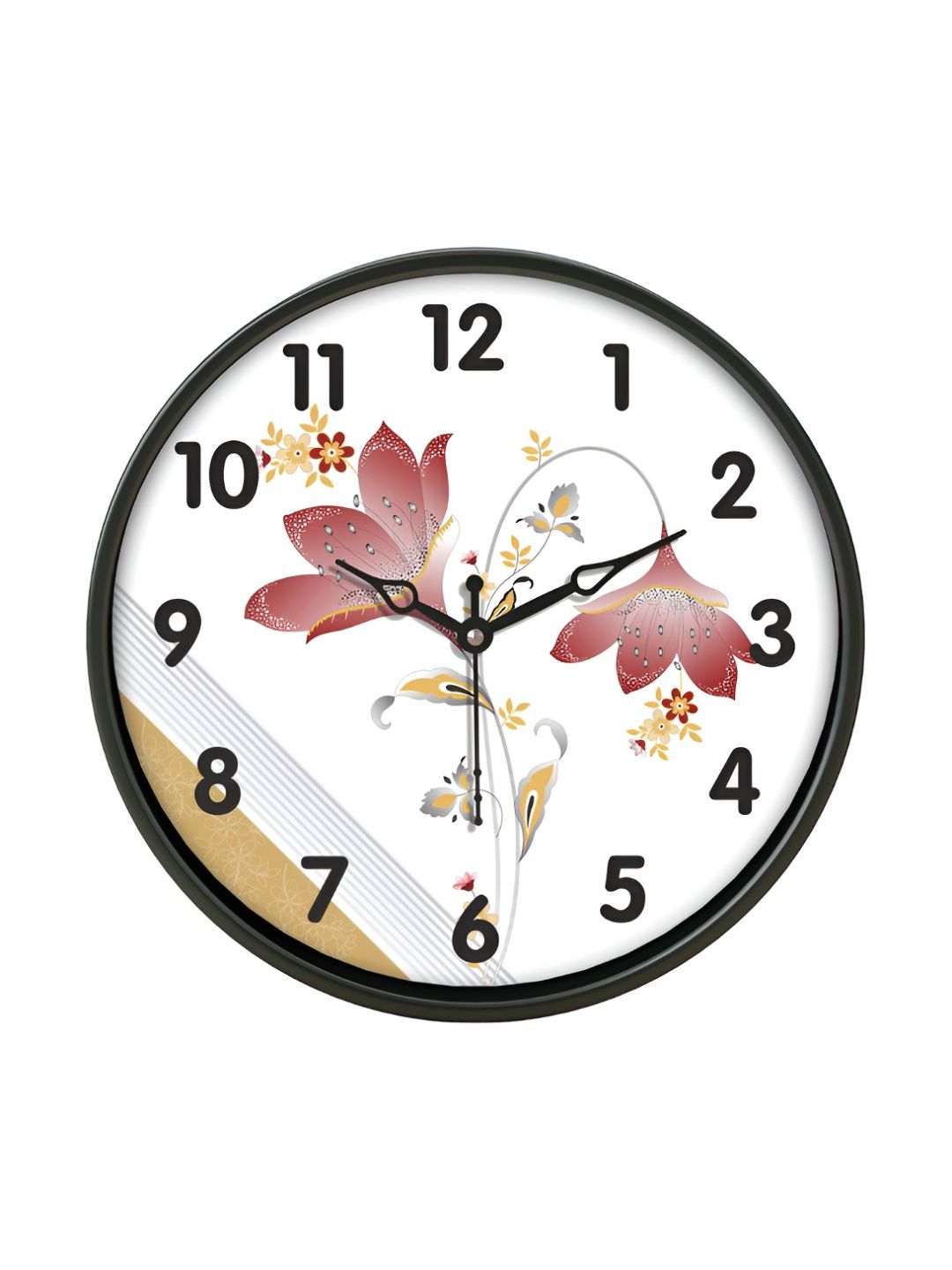 Aura White & Pink Printed Contemporary Round Shaped Wall Clock-image-33
