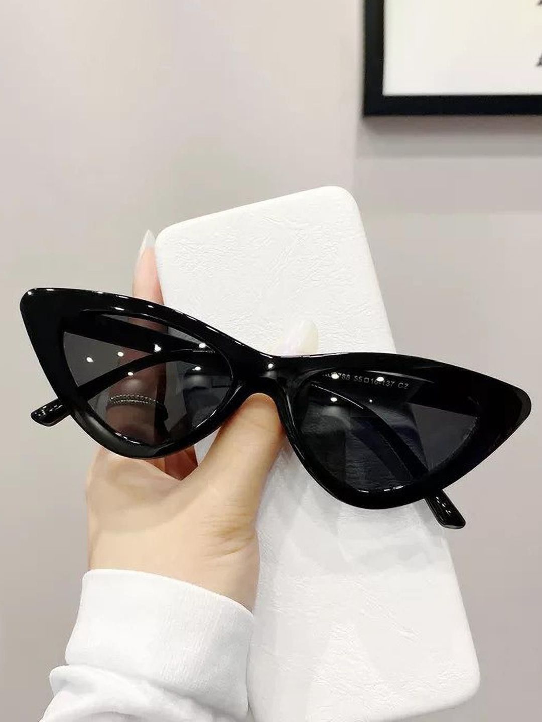 LEGEND EYEWEAR Unisex Black Lens & Black Cateye Sunglasses with-picture-26