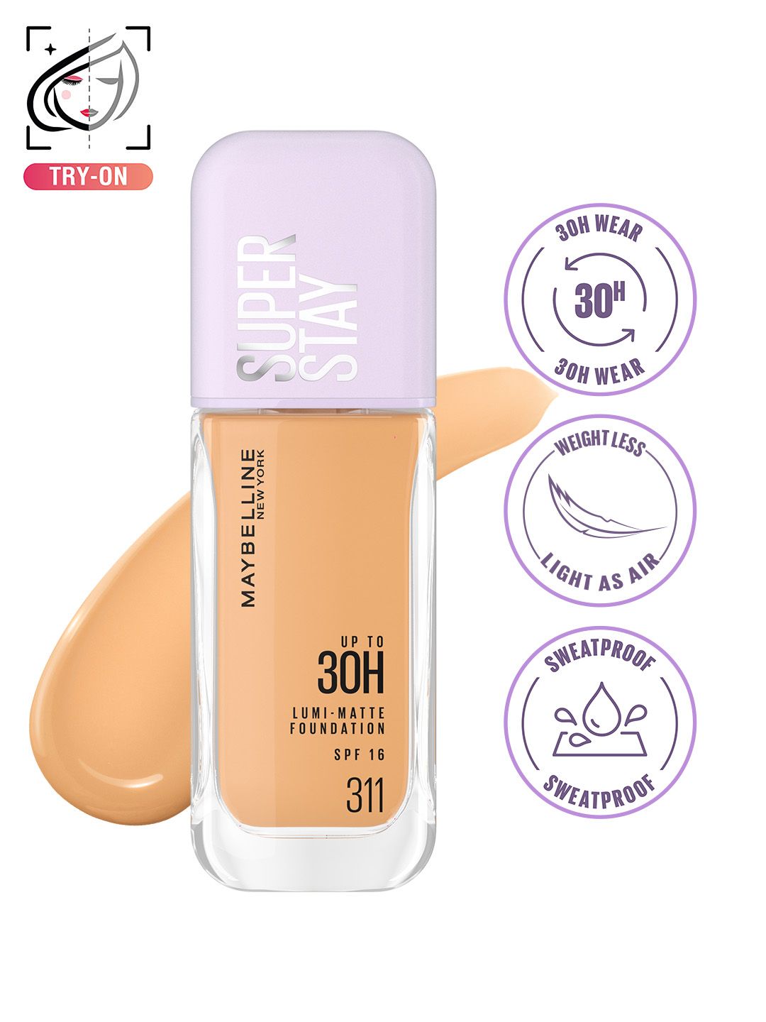 Maybelline New York Super Stay Lumi Matte Lightweight Liquid Foundation 35g - Shade 311-picture-40