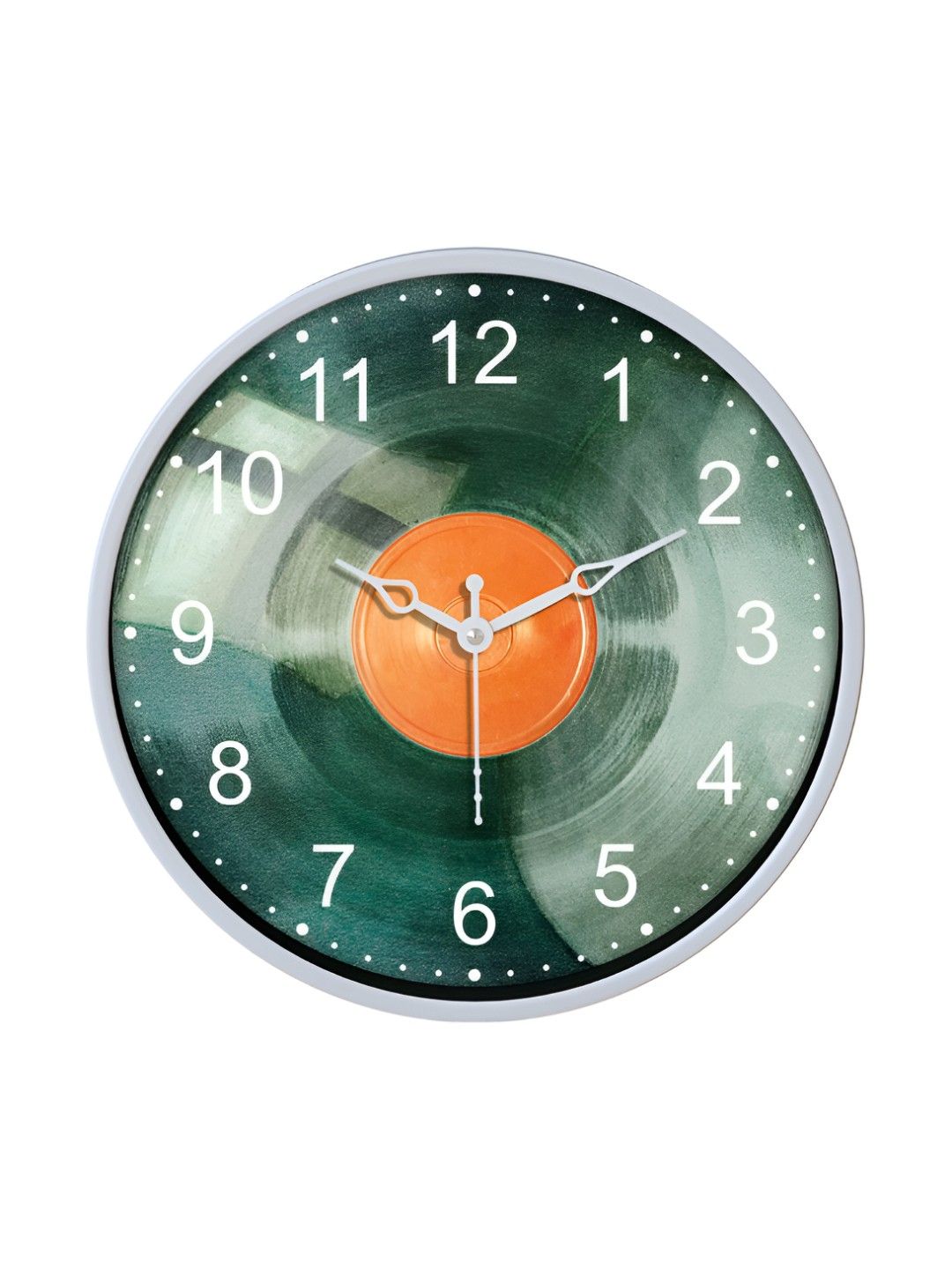 Aura Green & Orange Printed Traditional Wall Clock-image-47