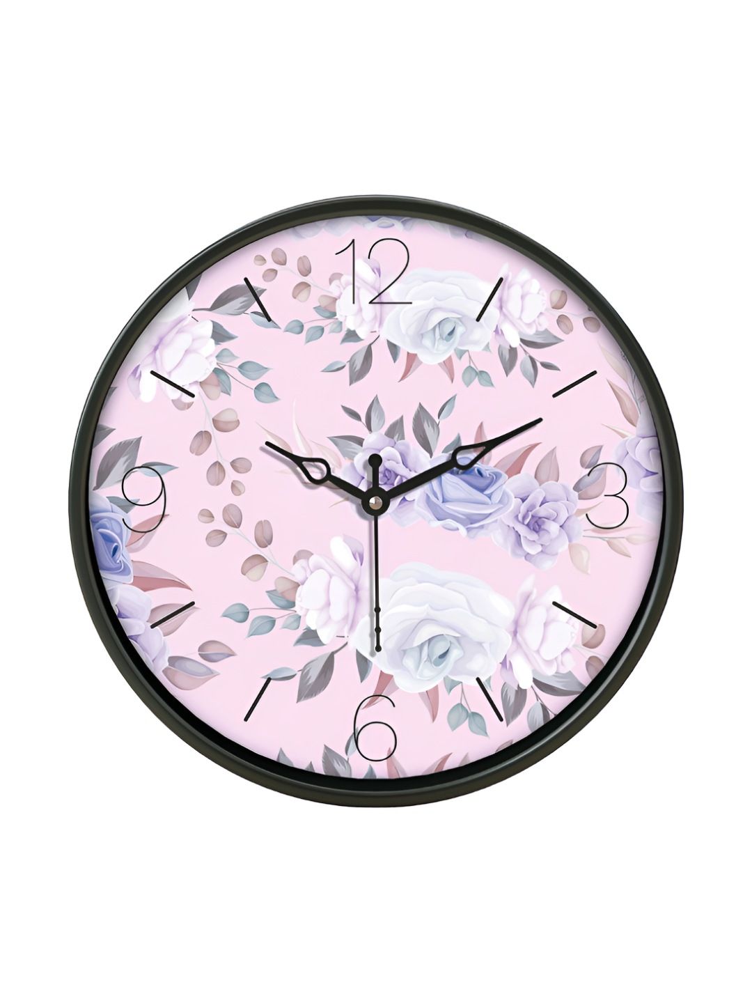 Aura Black & Pink Printed Traditional Wall Clock-picture-35