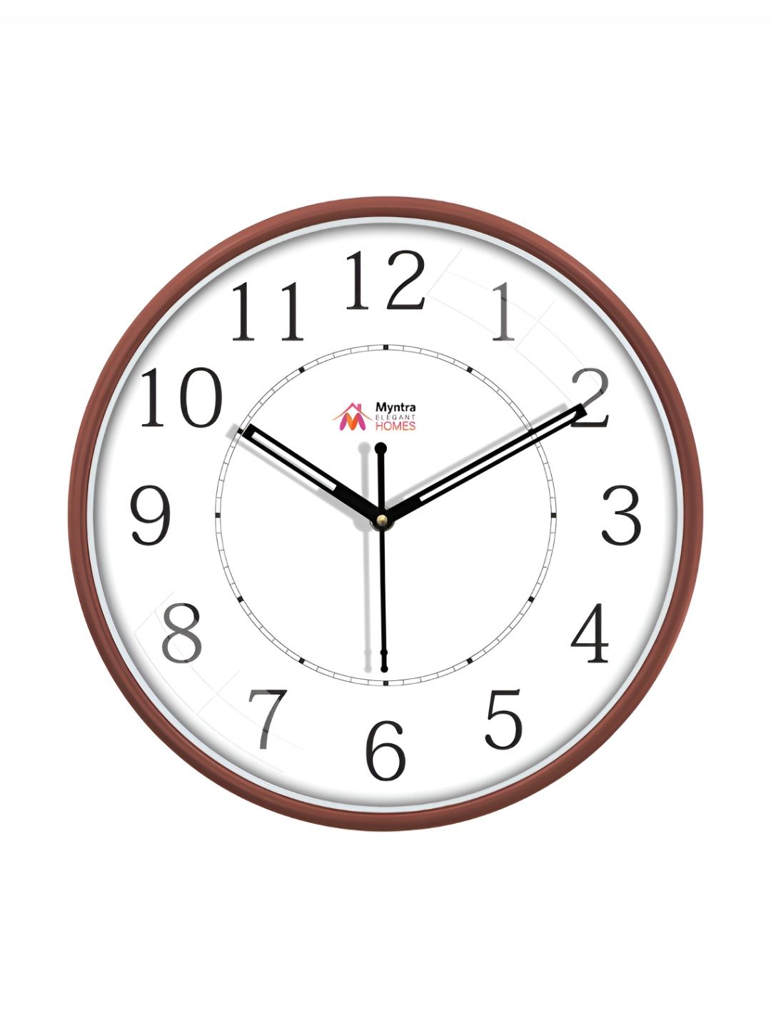 Myntra Elegant Homes Brown & White Printed Silent Analogue Contemporary Wall Clock-picture-24