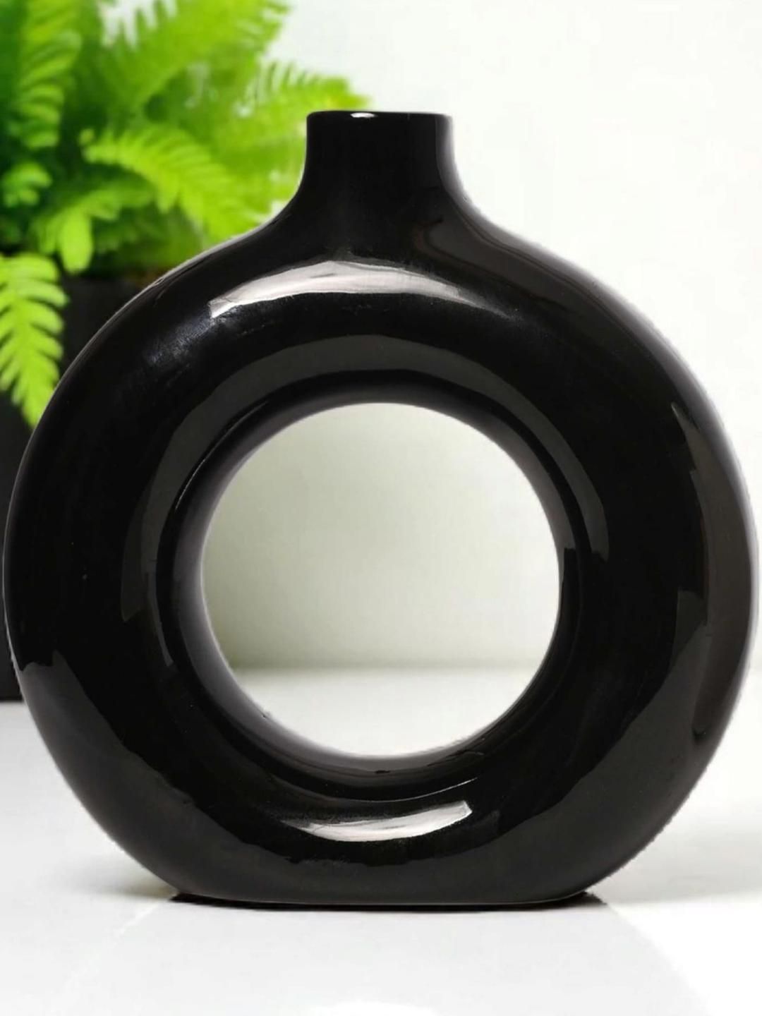 ARTISANS BAZAR Ceramic Donut Ring Vase-image-5