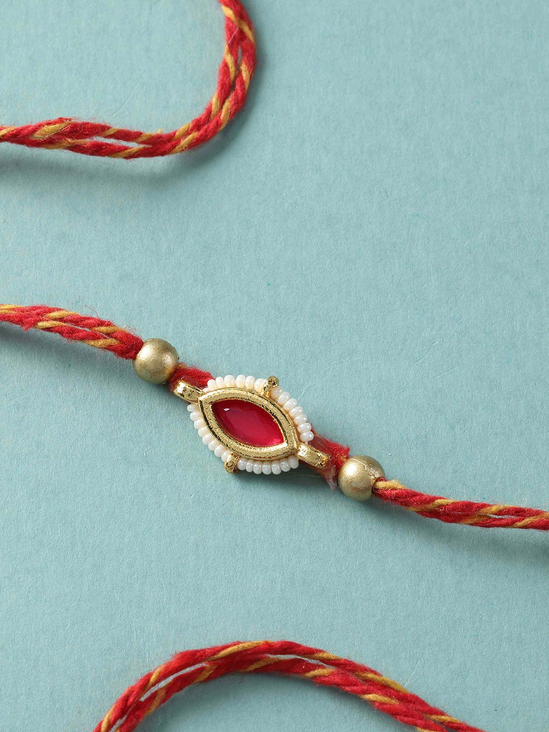 fnp Artificial Stones Studded And Beaded Thread Rakhi-picture-25