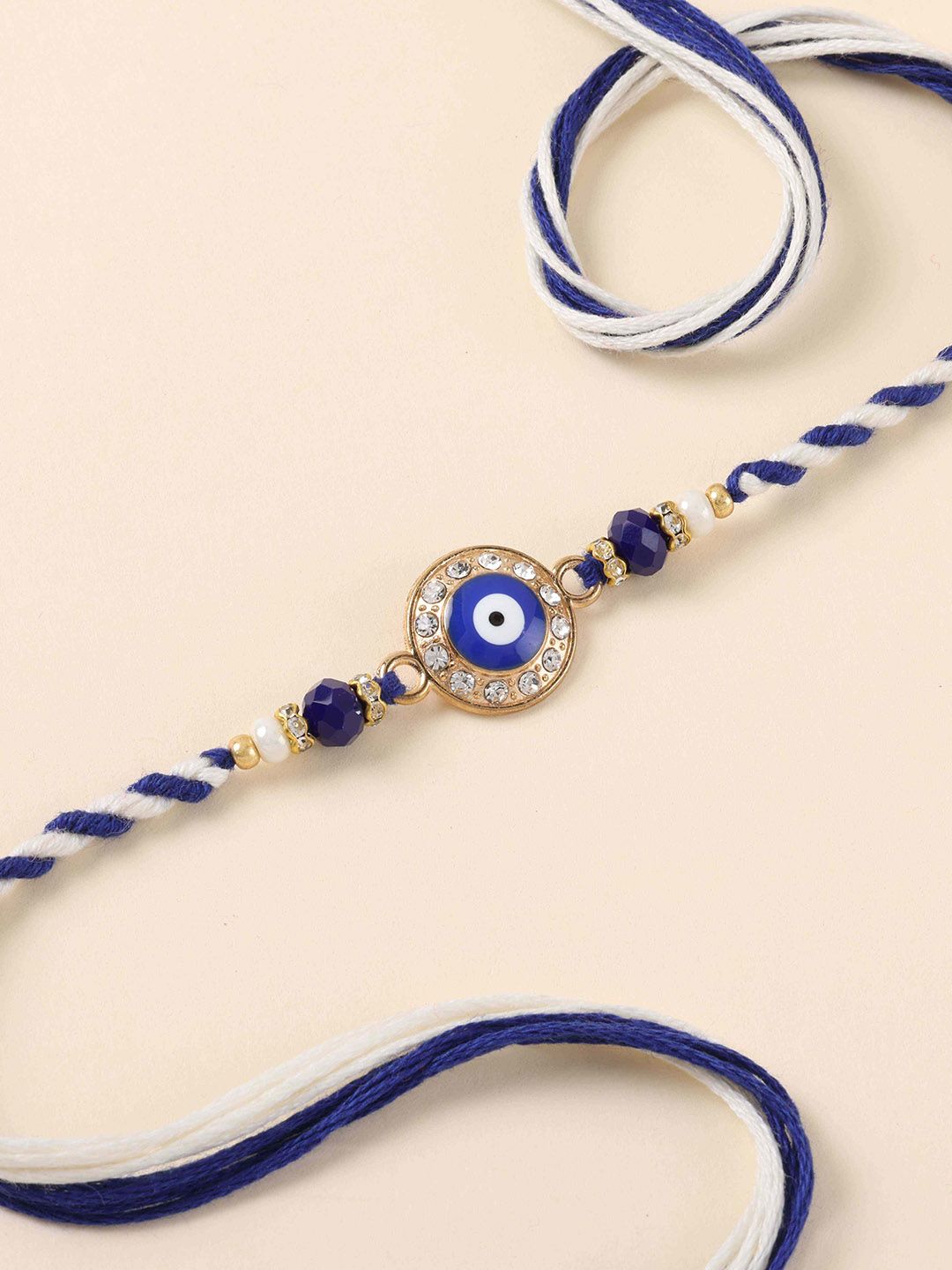 fnp Artificial Stones Studded And Beaded Evil Eye Thread Rakhi-picture-19
