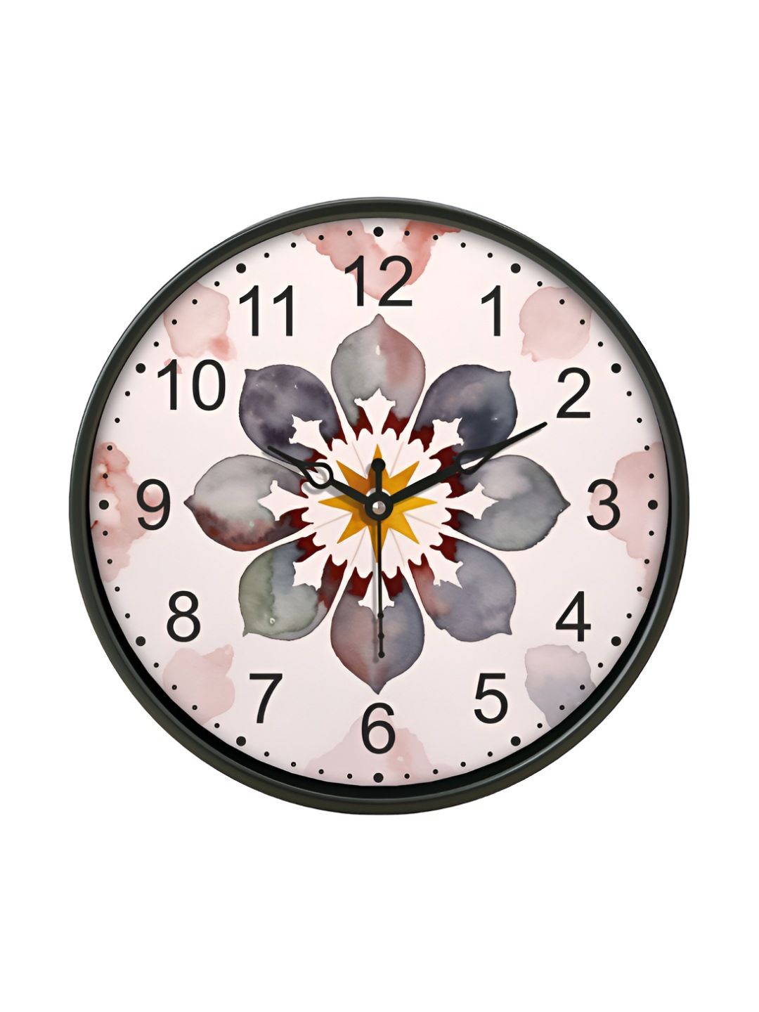 Aura Pink & Black Printed Traditional Wall Clock-picture-46