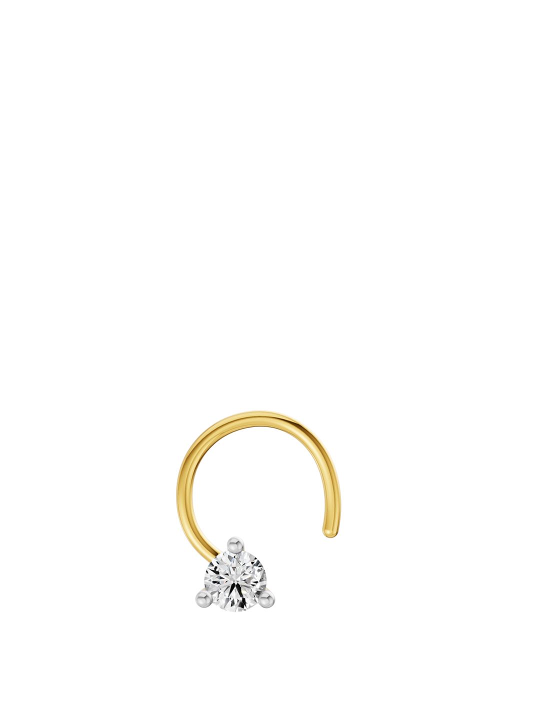 Sparkles Lab Grown Diamond 0.04 Carat Soilitaire Diamond Nose Pin 14K Yellow Gold-picture-34