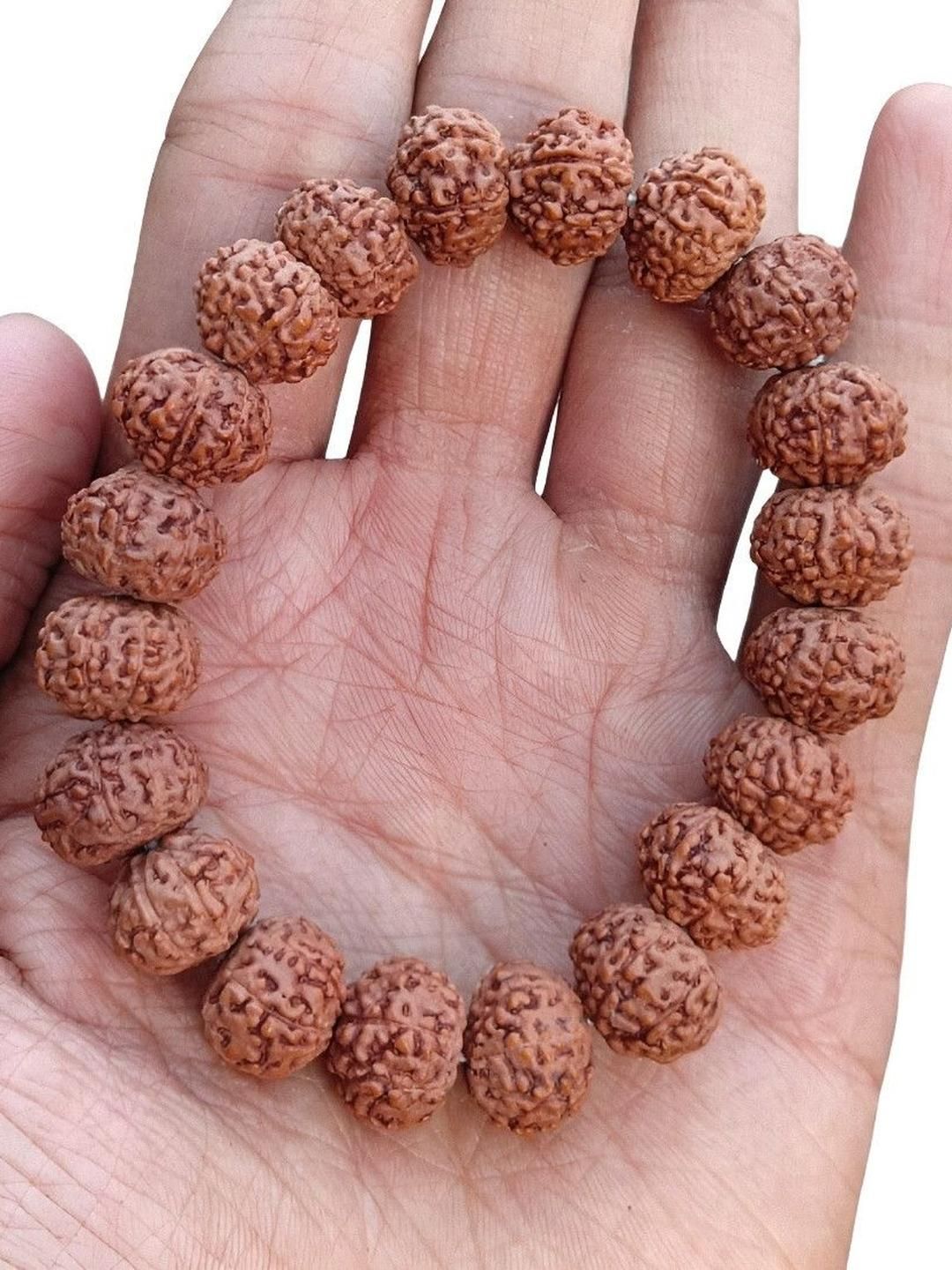 Divine souvenirs Unisex Wooden Rudraksha Beaded Elasticated Bracelet-picture-13
