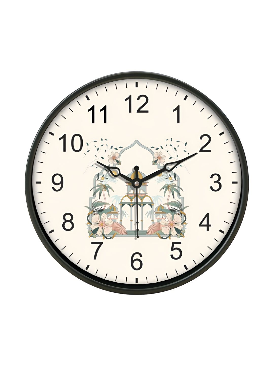 Aura White & Black Printed Traditional Wall Clock-picture-12