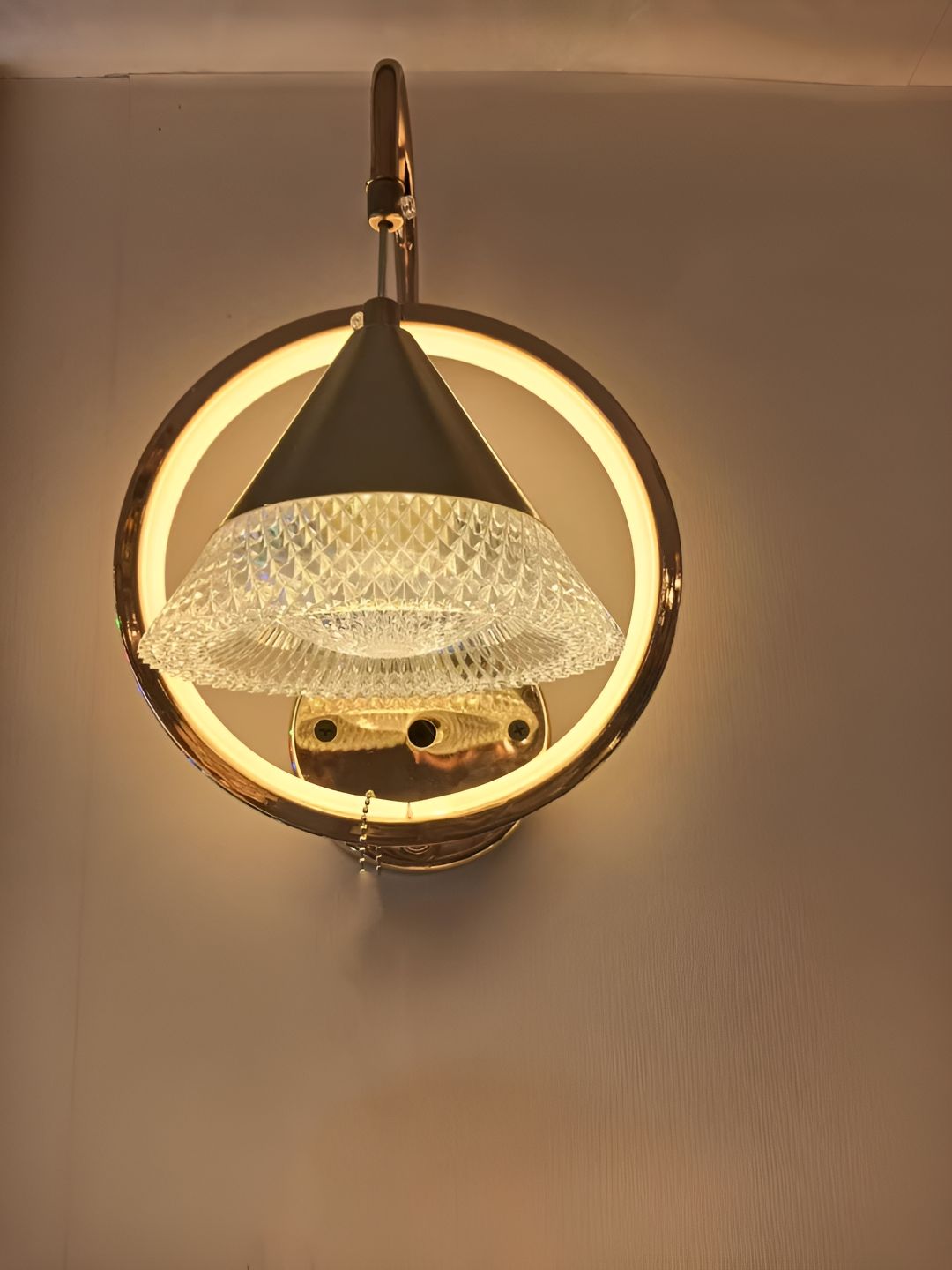 KINIS Gold-Toned Bell Shaped Metal Quirky Wall Lamp-image-36