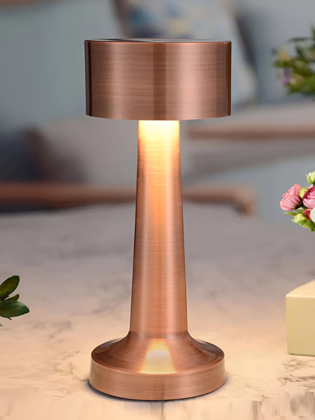 Homesake Rose Gold Cylindrical Shaped Table Lamp-image-30