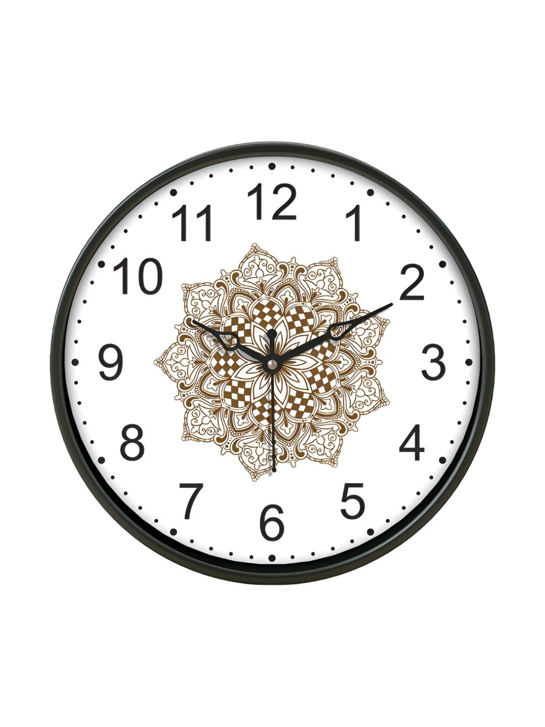 Aura White & Brown Printed Traditional Wall Clock-picture-31
