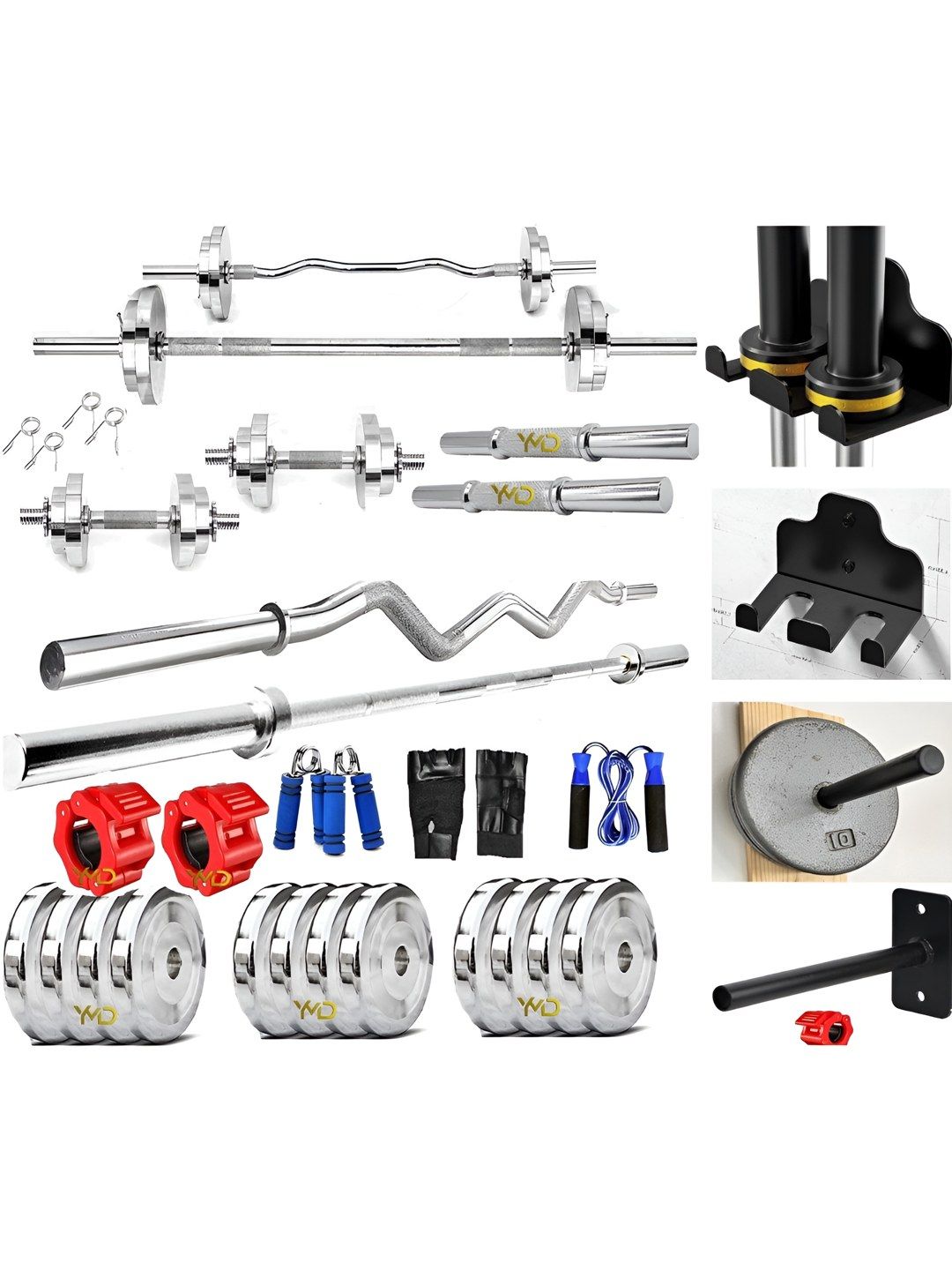 YMD Set Of 30 Rods & Plates Home Gym Combo-picture-3