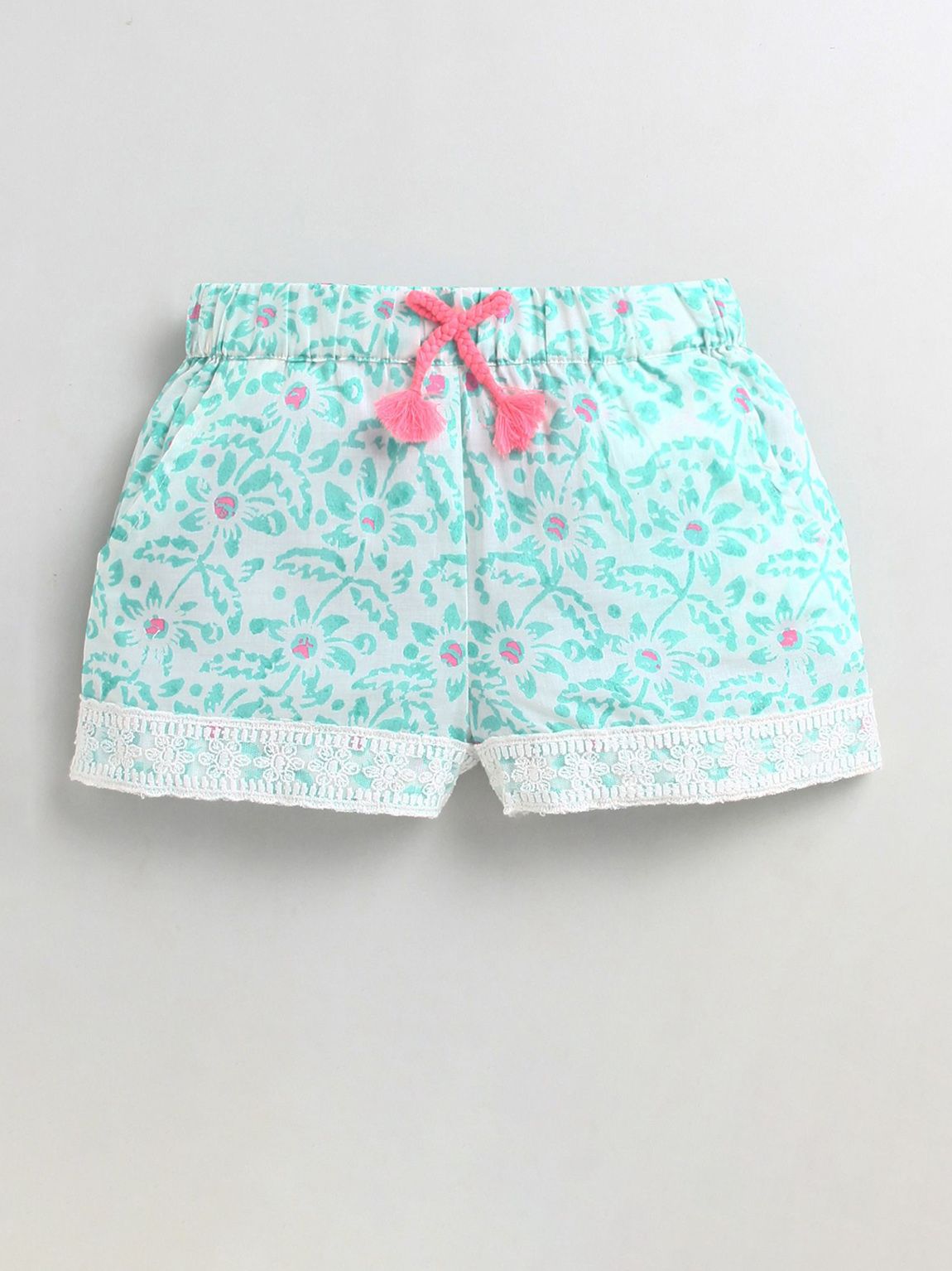 Cherry Crumble Girls Printed Mid-Rise Cotton Shorts-picture-31