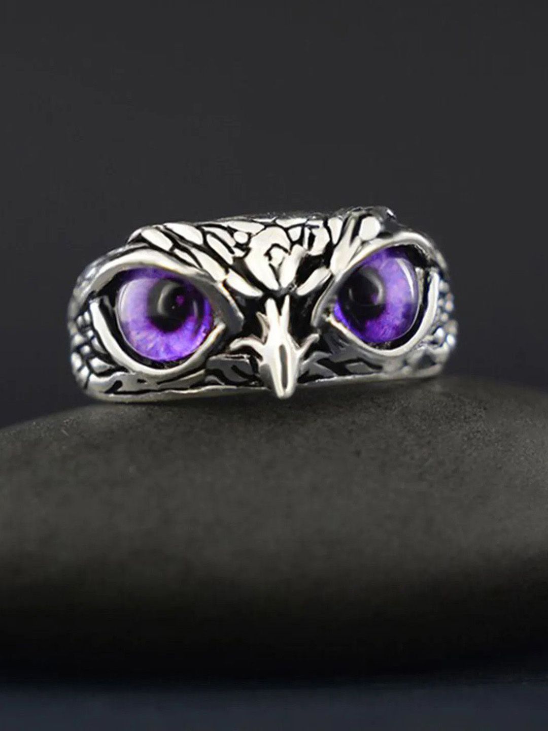 Ringzinnie Stone-Studded Owl Adjustable Finger Ring-picture-17