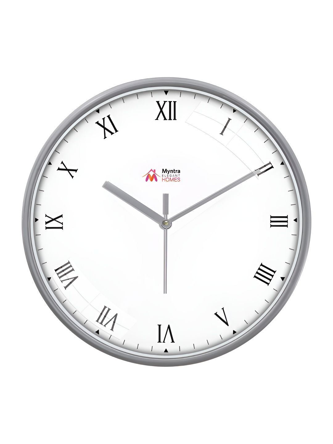 Myntra Elegant Homes Grey & White Printed Silent Analogue Contemporary Wall Clock-picture-32