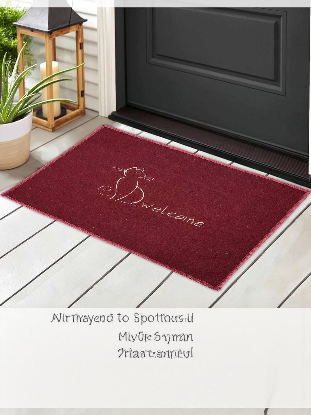 Deco Home Maroon Rectangular Doormats-image-7