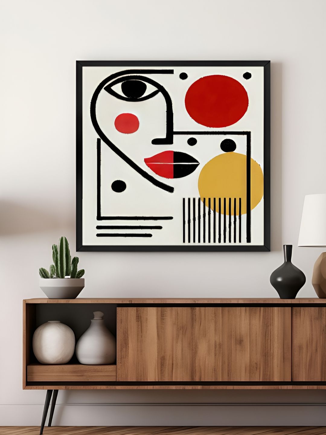 999Store Off White & Red Geometric Canvas Wall Art-picture-38