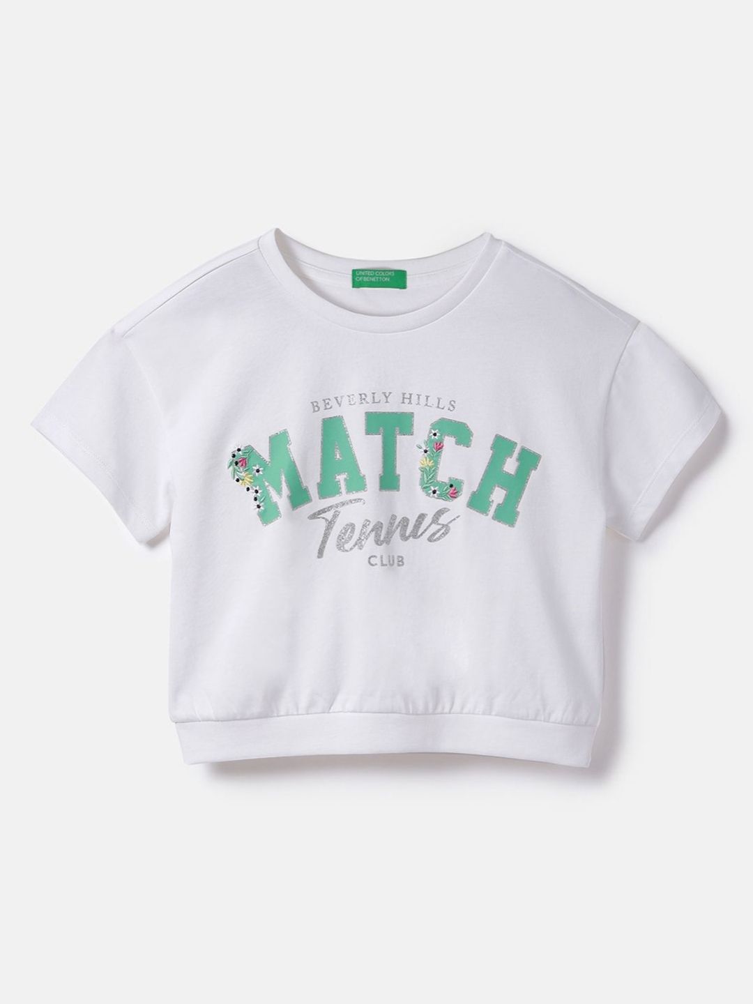 United Colors of Benetton Girls Typography Printed Round Neck Cotton T-shirt-picture-15