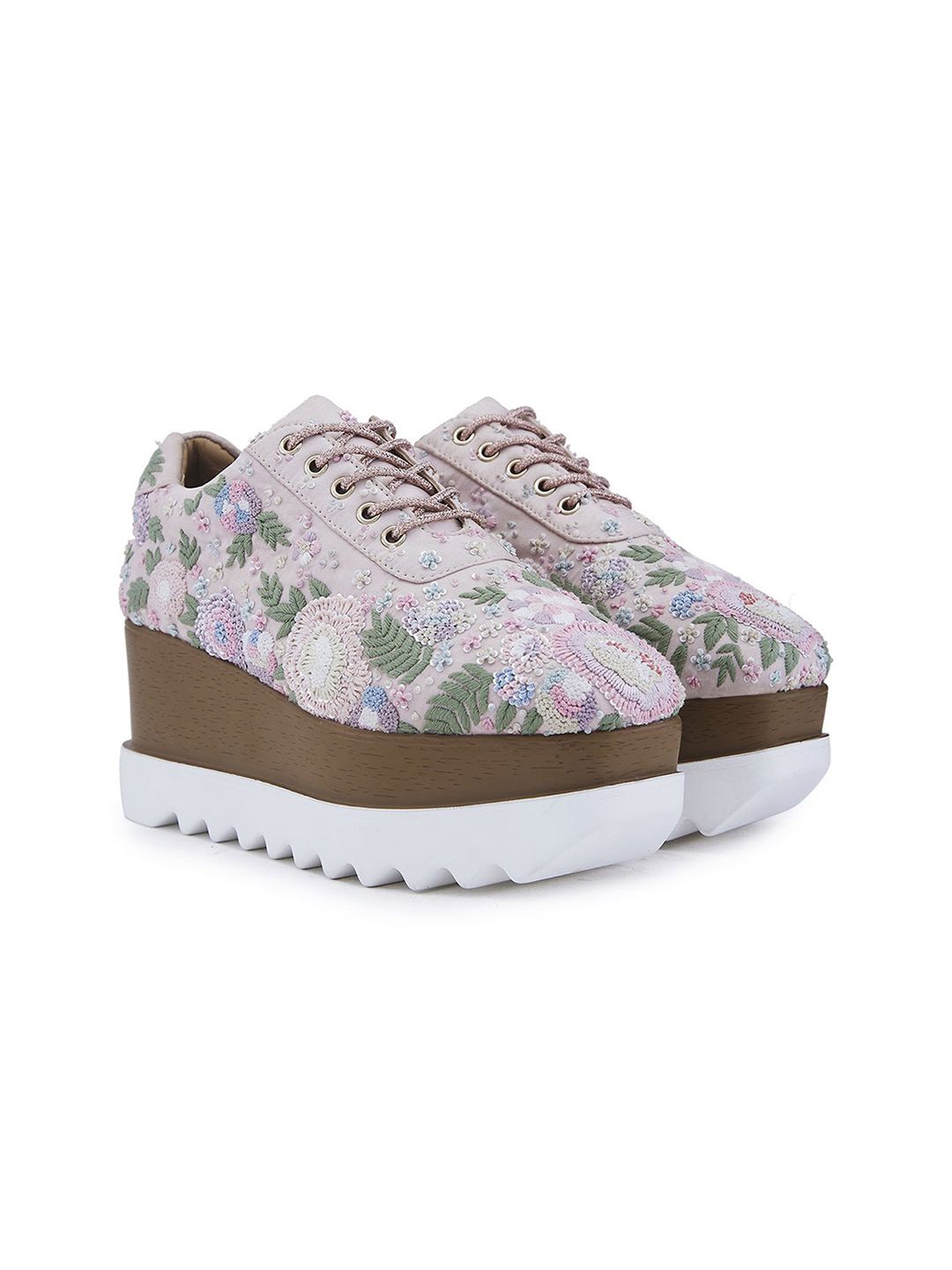 Anaar Women Blush Peony Wedge Sneakers-picture-30
