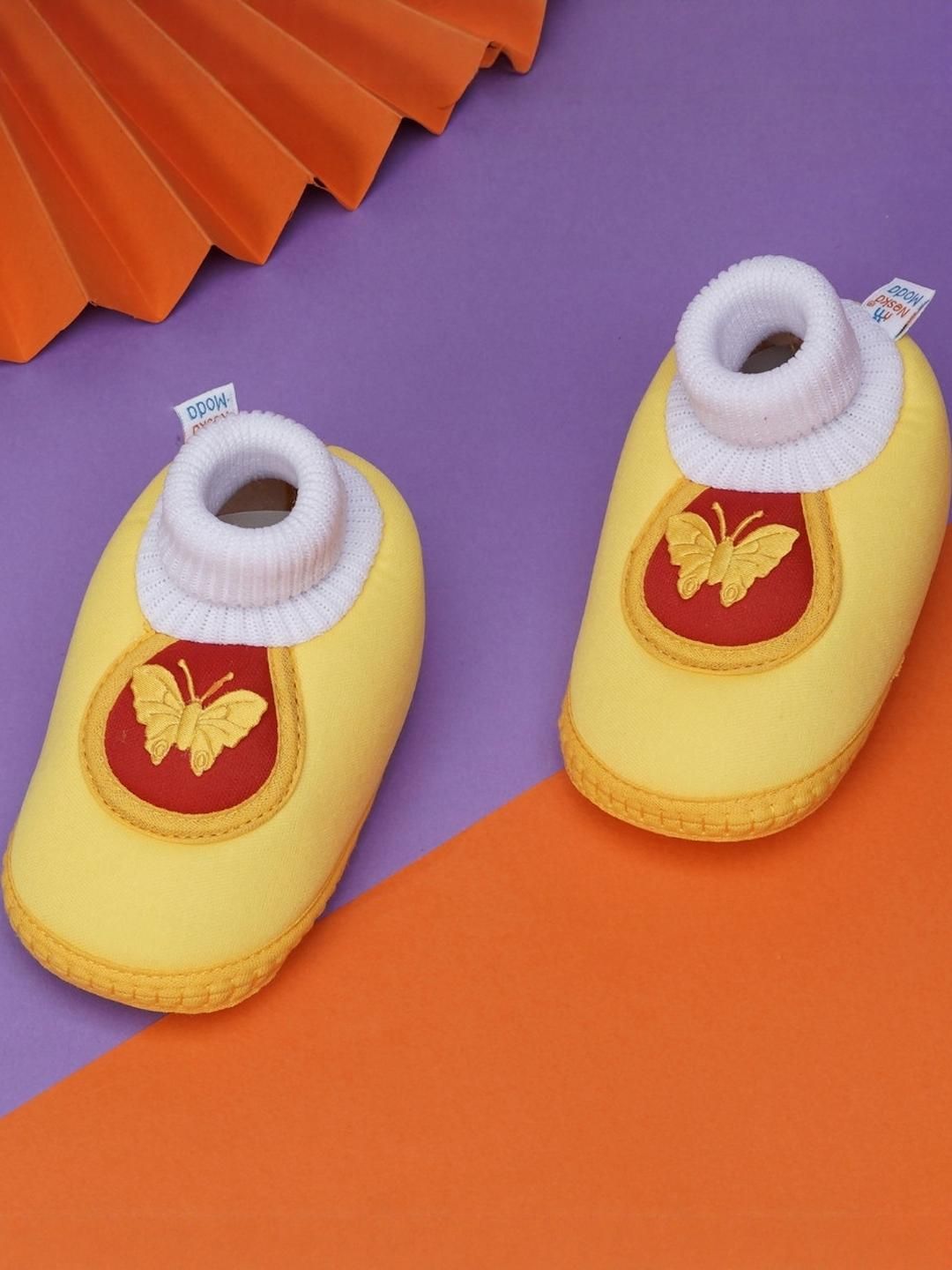 NESKA MODA Yellow Cotton Booties-picture-17