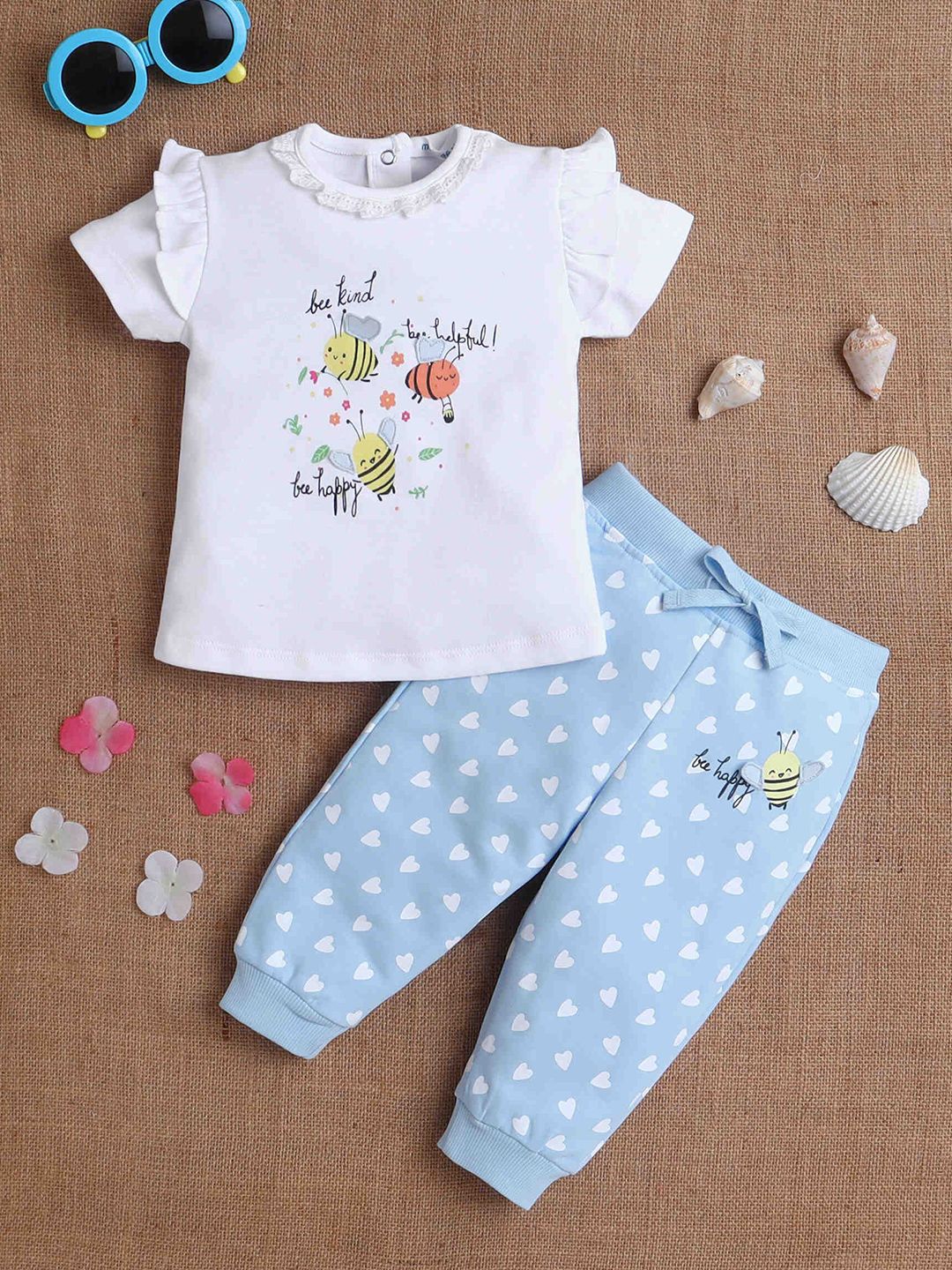 MeeMee Girls Printed Pure Cotton Top With Jogger-picture-46