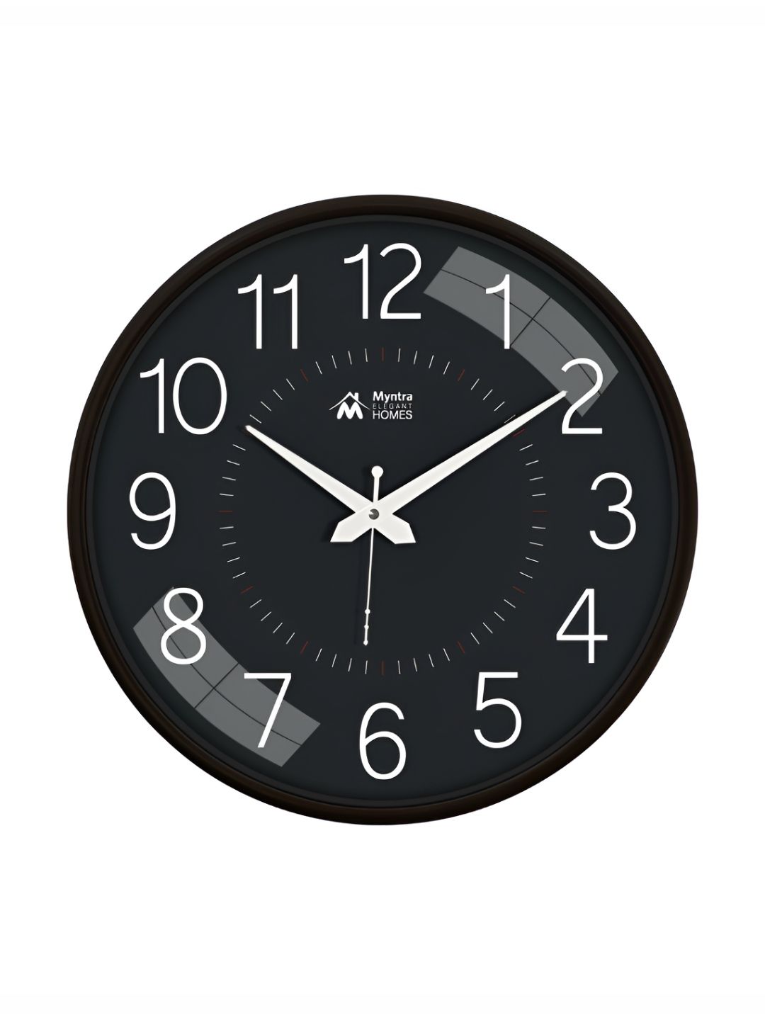 Myntra Elegant Homes Black & White Printed Silent Analogue Contemporary Wall Clock-picture-19
