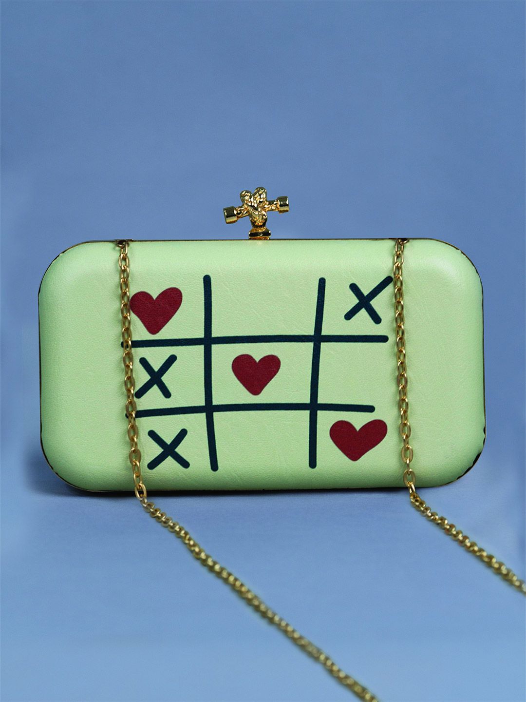 ARTKLIM Tic Tac Toe With Hearts Printed Box Clutch-picture-34