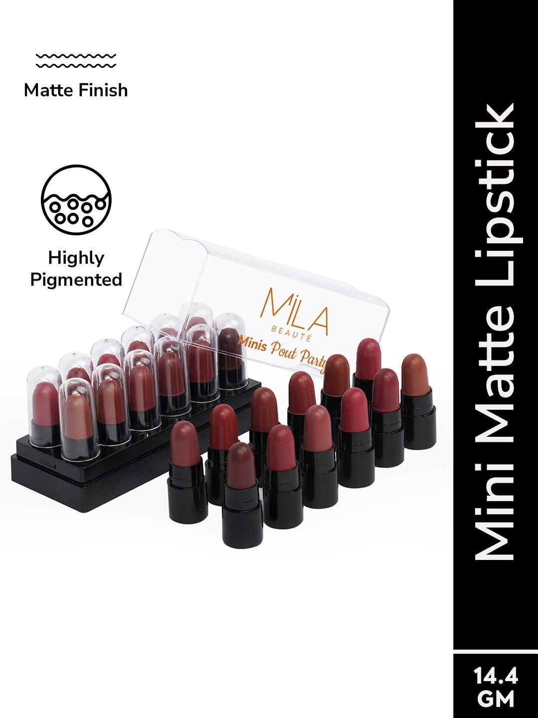 MILA BEAUTE Set Of 12 Creamy Matte Mini Lipstick Kit - 14.4g - Shade - C-image-34
