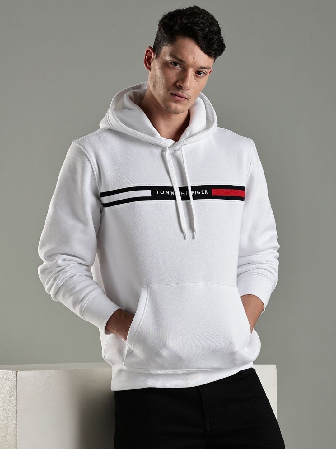 Tommy Hilfiger Europe Men Brand Logo Printed Hooded Pullover-picture-39