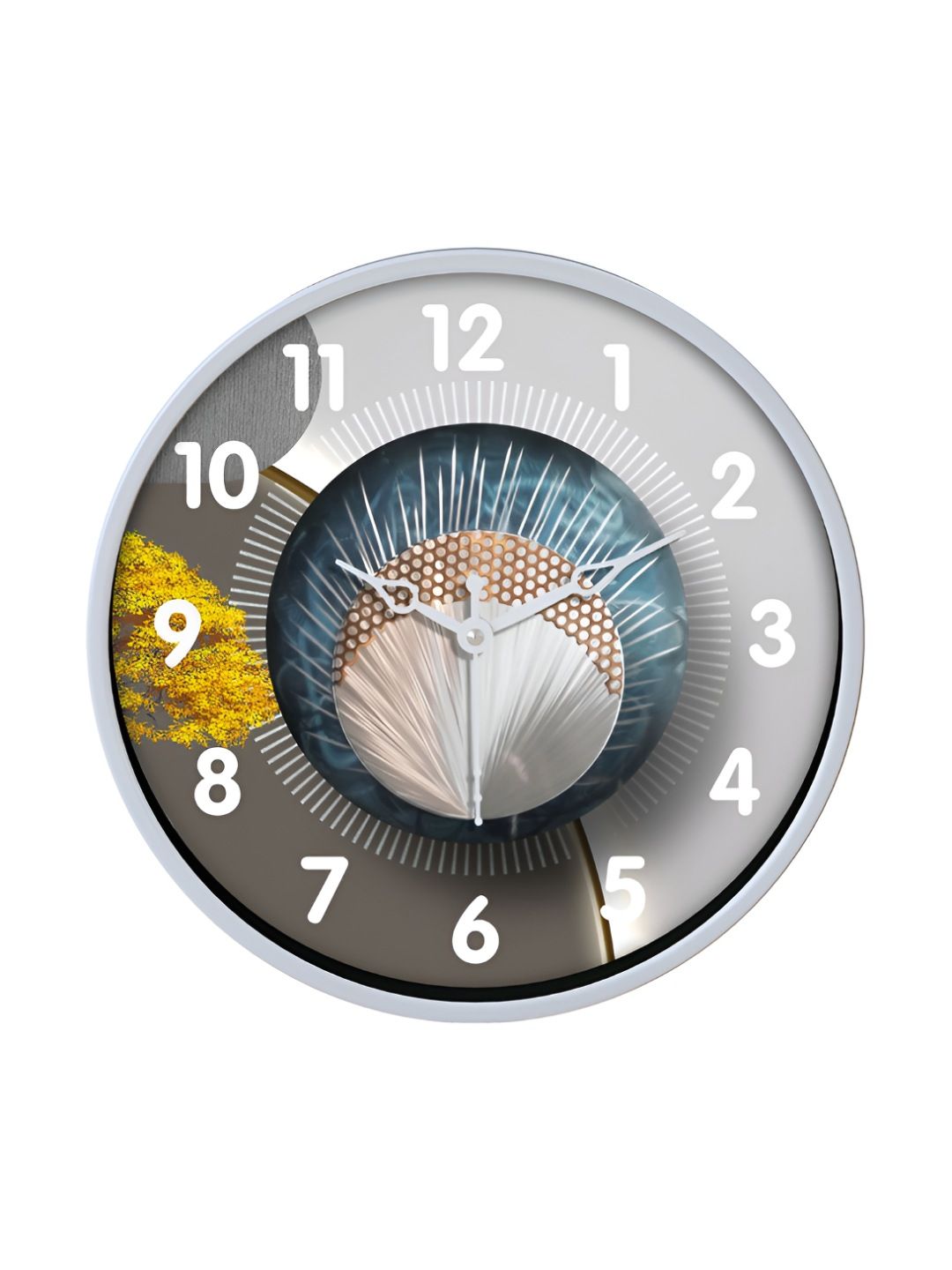 Aura Grey & Blue Printed Traditional Wall Clock-picture-43