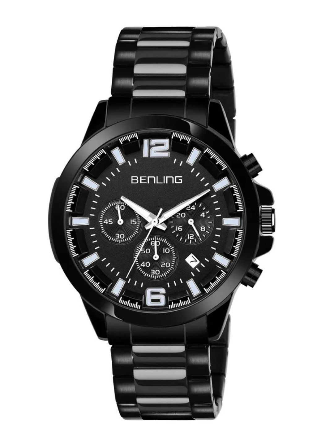 BENLING Men Velocity Skeleton Dial & Stainless Steel Straps Analogue Watch BL-1010-BLK-image-40