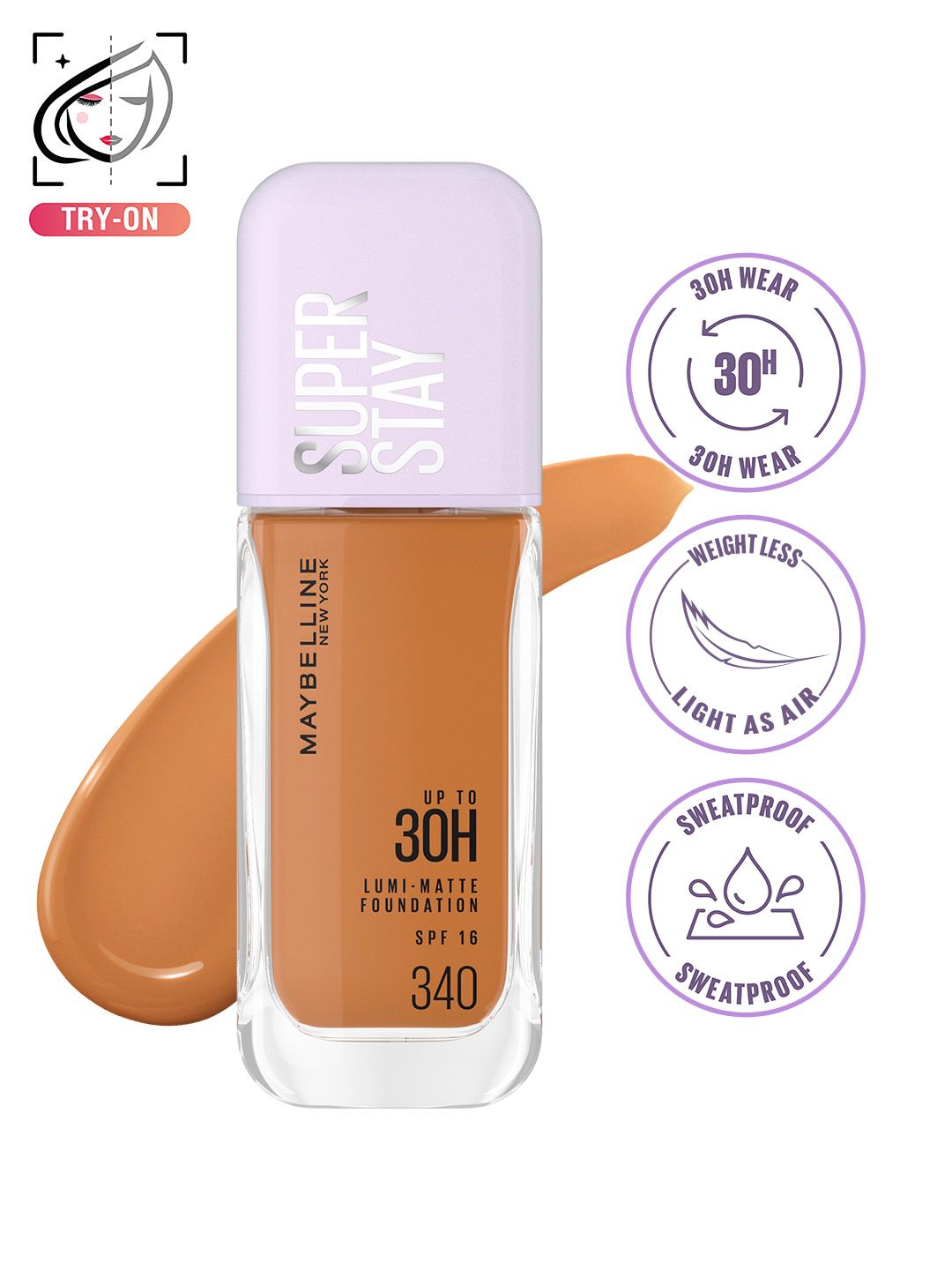 Maybelline New York Super Stay Lumi Matte Lightweight Liquid Foundation 35g - Shade 340-image-40