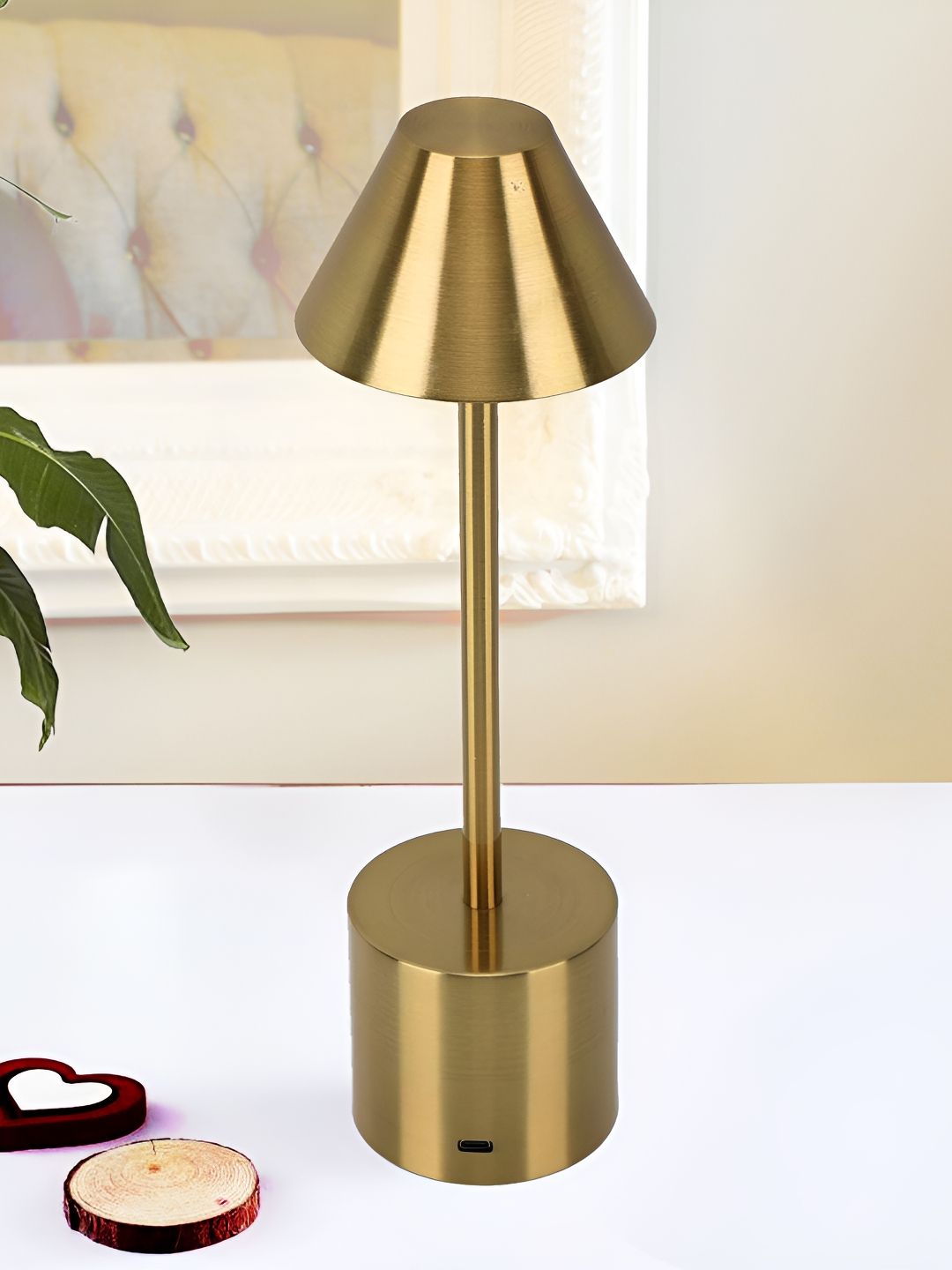 Homesake Gold-Toned Frustum Shaped Table Lamp-picture-31