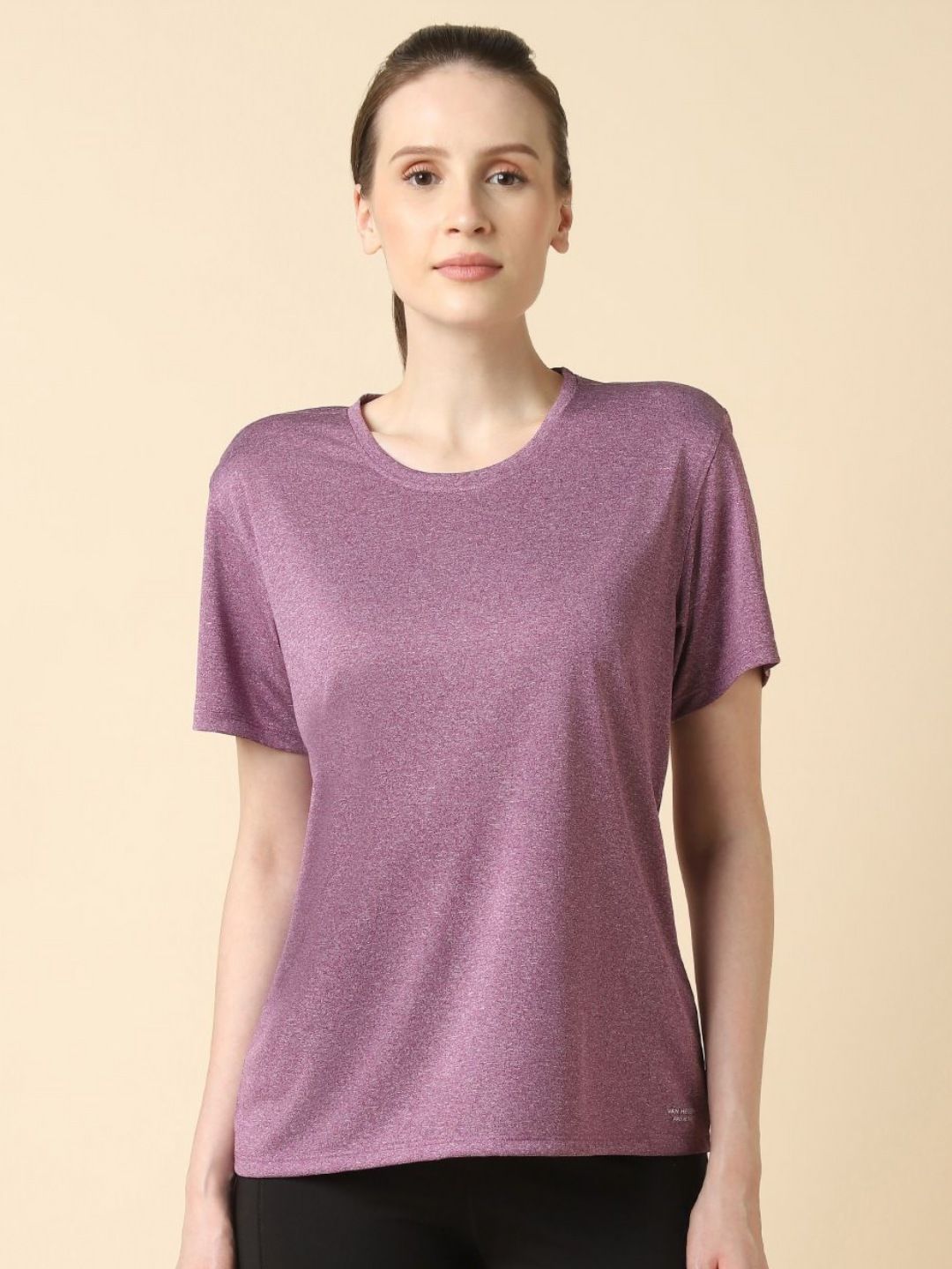 Van Heusen Women Solid Round Neck Relaxed Fit T-shirt-picture-44