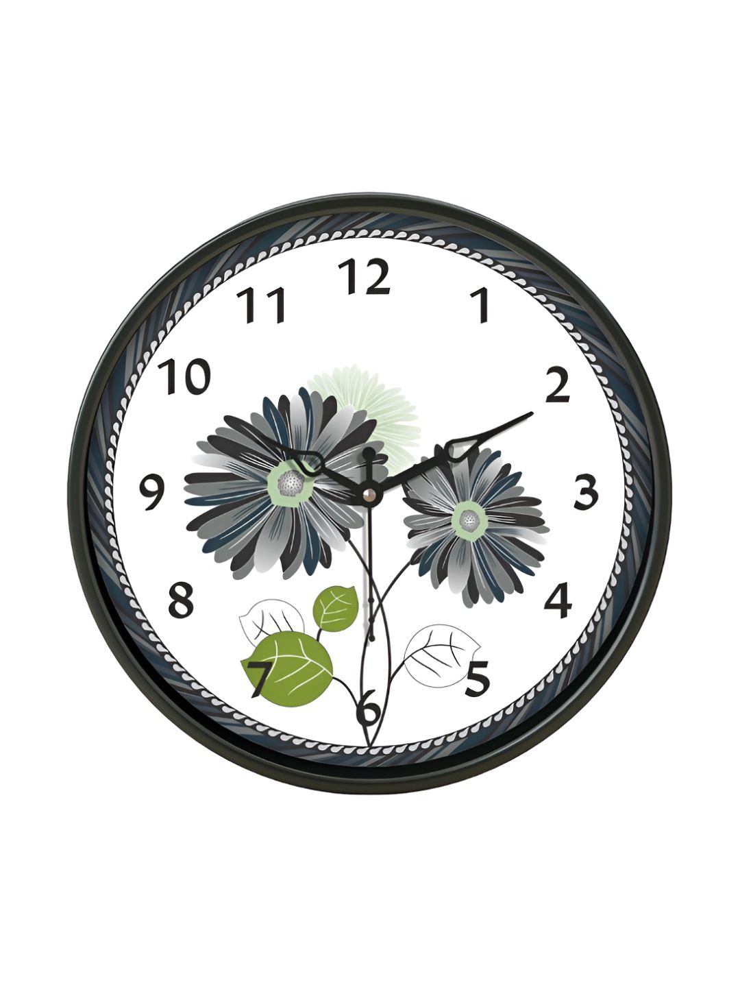 Aura White & Black Printed Traditional Wall Clock-picture-30