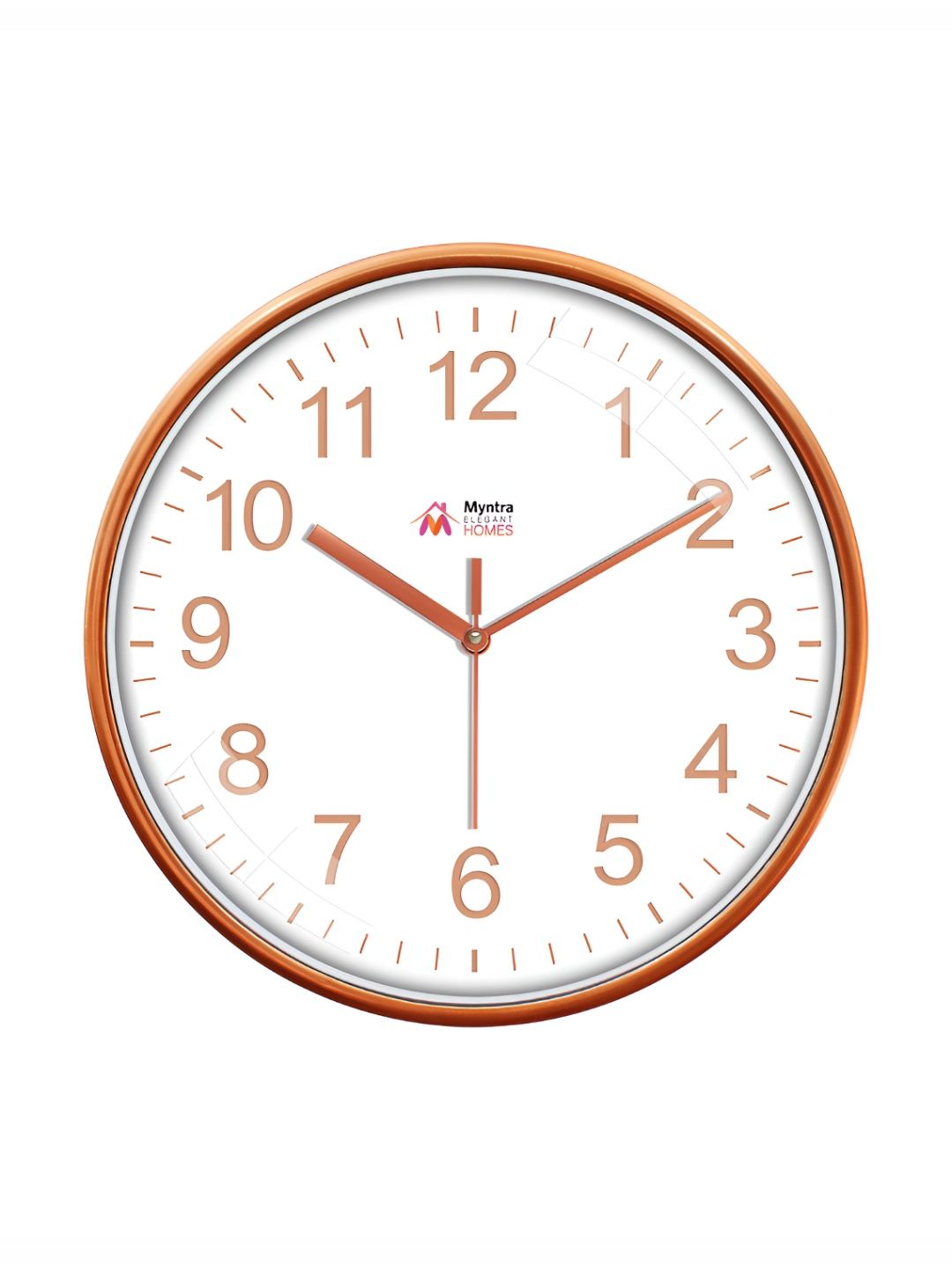 Myntra Elegant Homes Orange Printed Silent Analogue Contemporary Wall Clock-picture-56