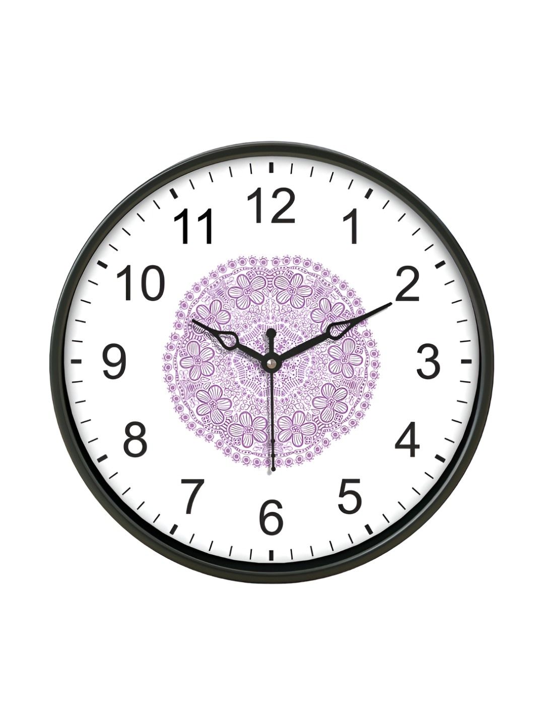 Aura White & Black Printed Traditional Wall Clock-picture-37