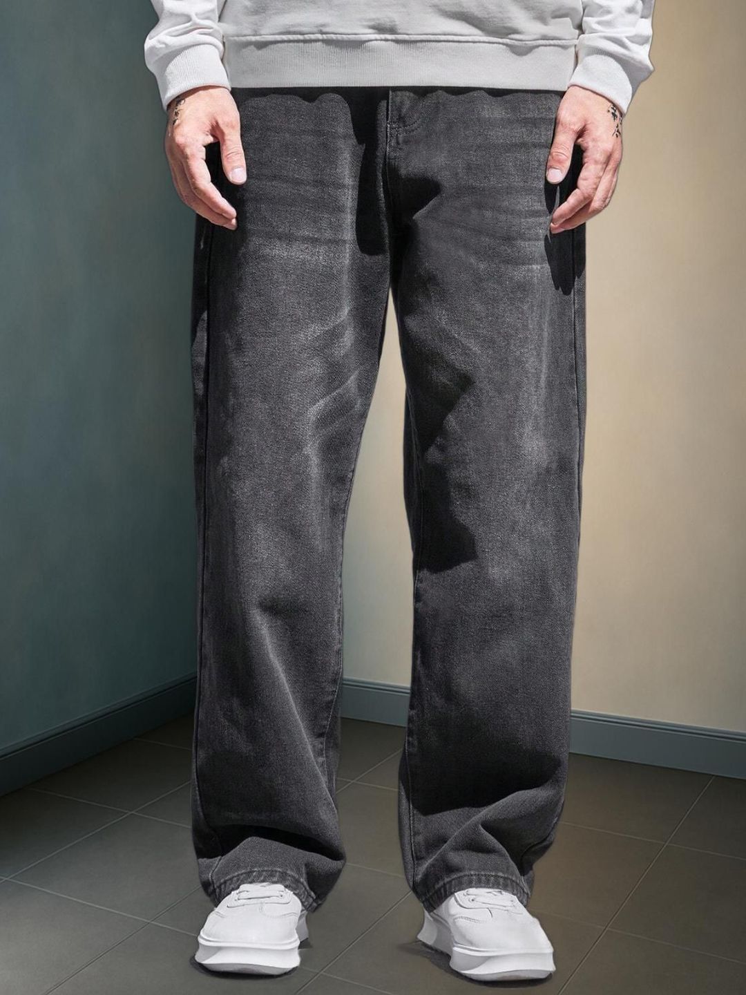 FUDE PRIDE Men Mid-Rise Baggy Light Fade Stretchable Jeans-picture-21