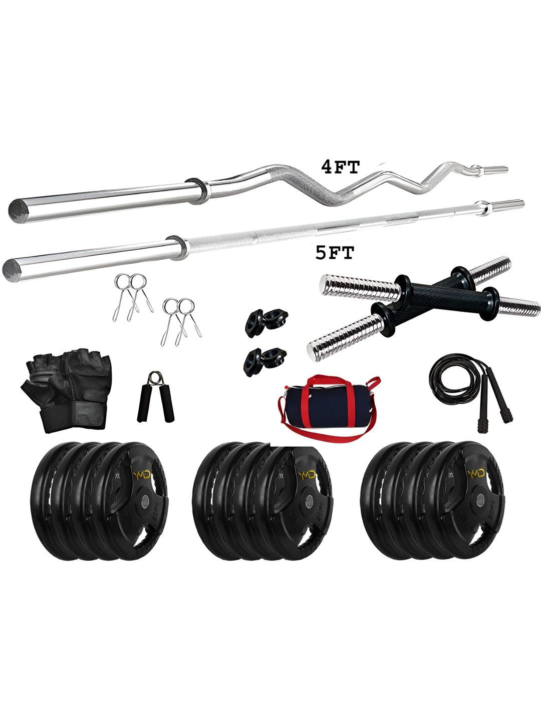 YMD Set Of 29 Rods & Plates Home Gym Combo-picture-37