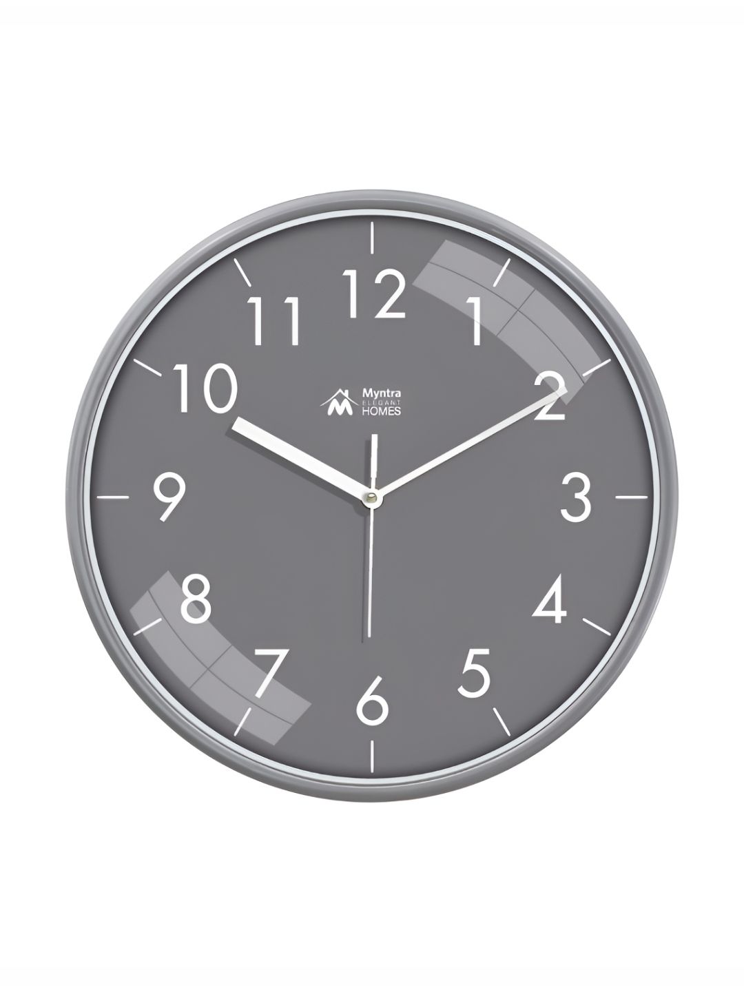 Myntra Elegant Homes Grey Printed Silent Analogue Contemporary Wall Clock