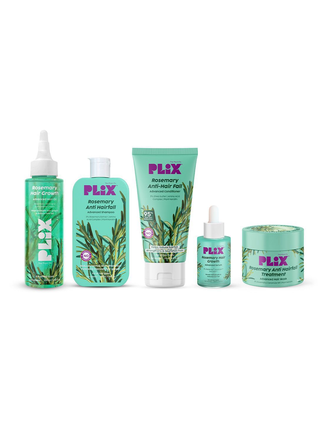 PLIX THE PLANT FIX Set Of 5 Rosemary Hair Oil, Shampoo, Conditioner, Serum & Hair Mask-picture-58
