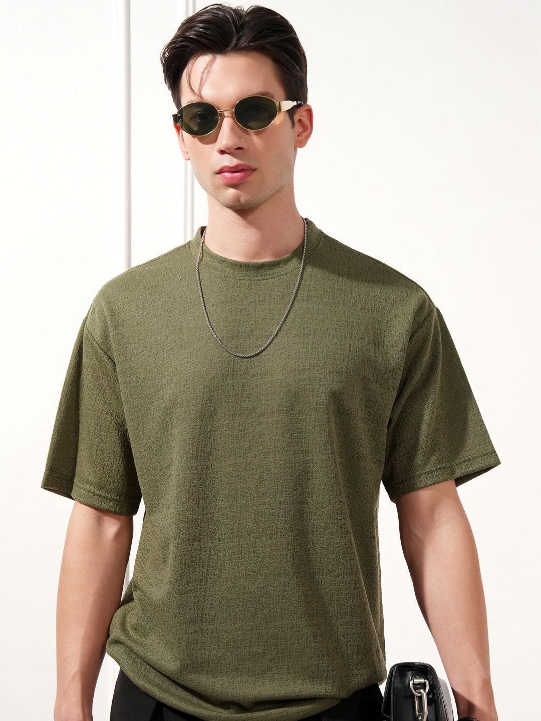 HIGHLANDER Men Solid Round Neck Relaxed Fit T-shirt-picture-29