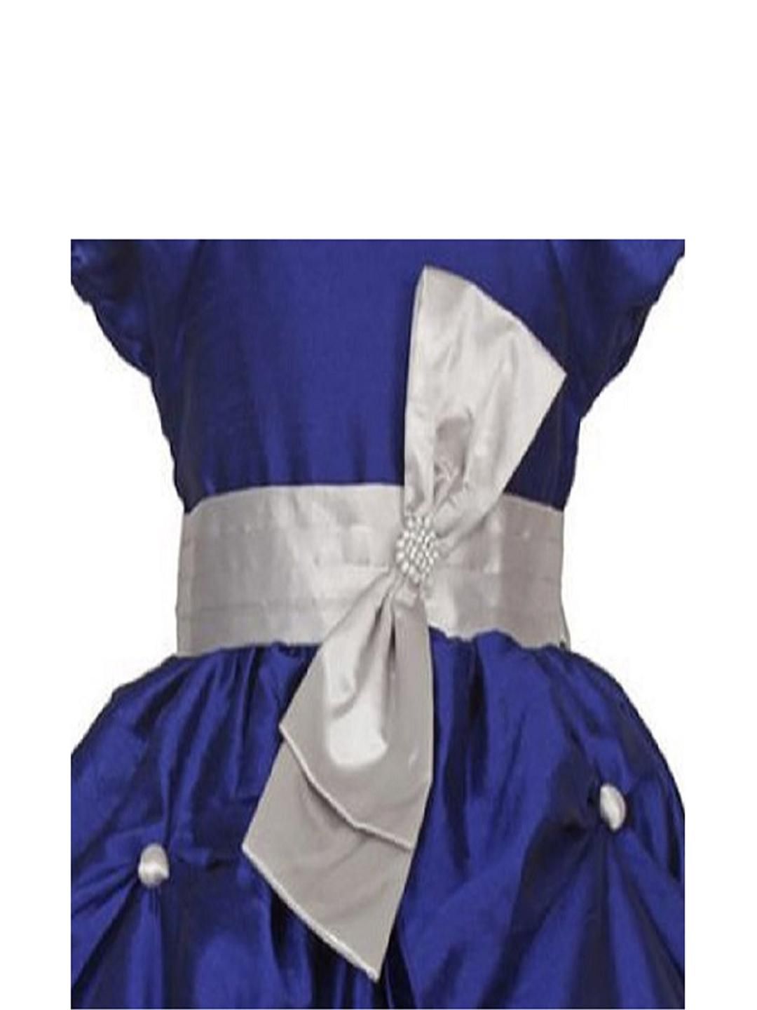 Shahina Fashion Girls Square Neck Bow Detail Satin Fit and Flare Dresses-picture-35