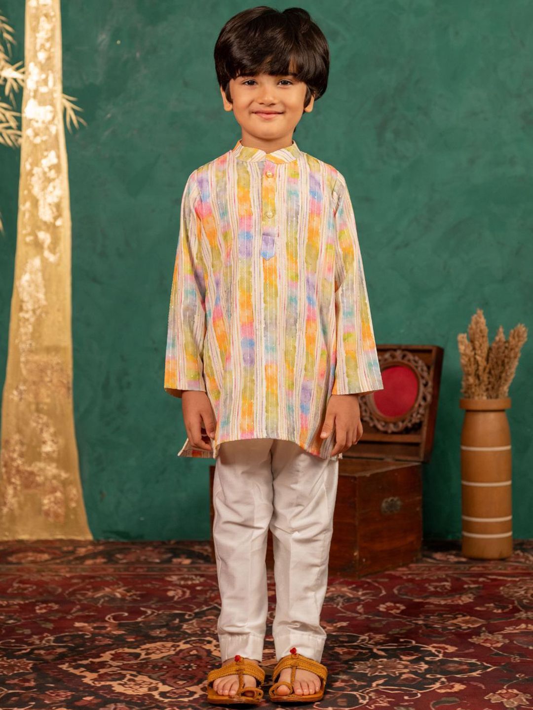 Jilmil Boys Striped Kurta with Pyjama-picture-17