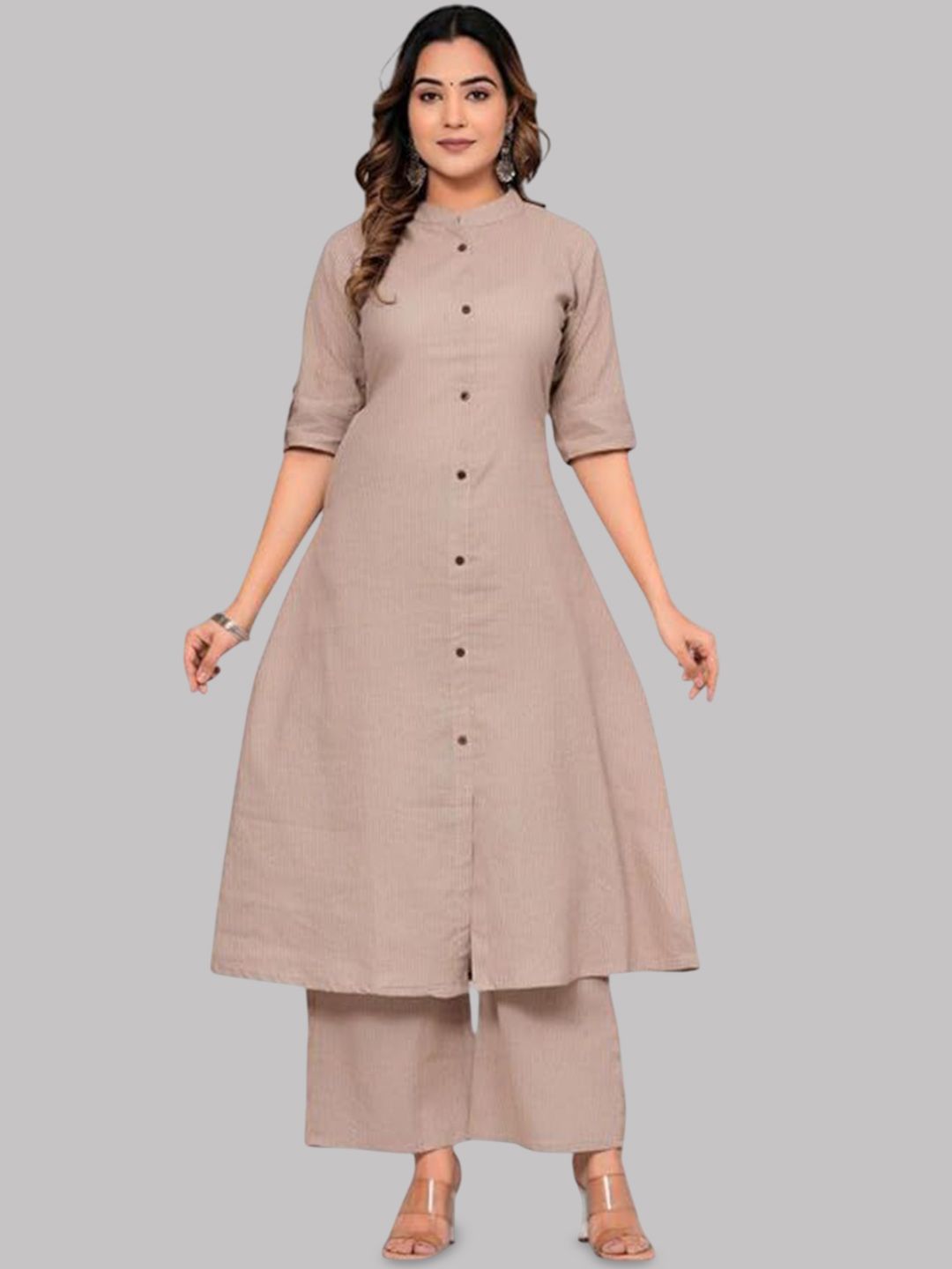 clothonus Women Ethnic Motifs Regular Kantha Work Pure Cotton Kurta with Palazzos